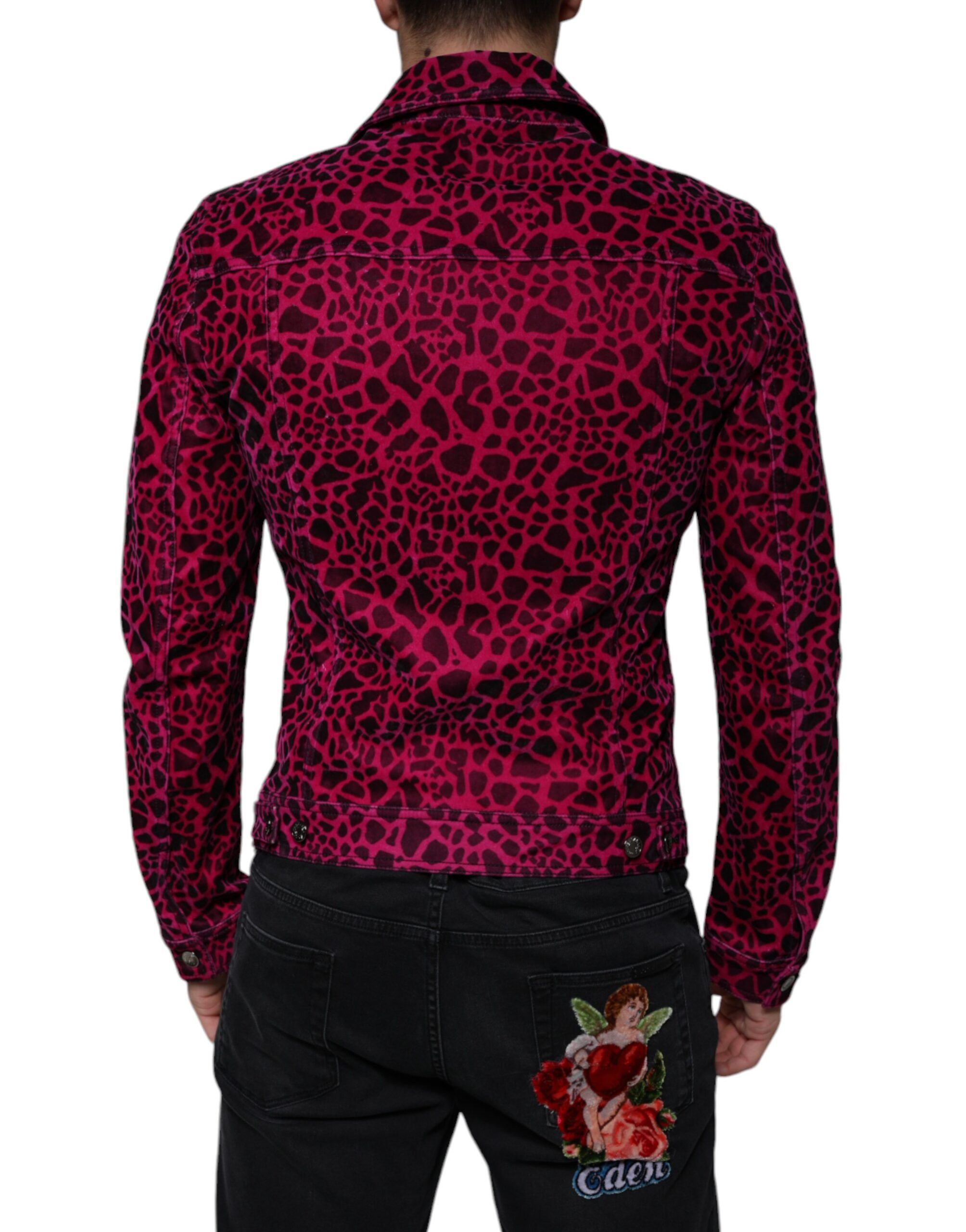 Leopard Button Down Collared Men's Jacket - Dolce & Gabbana - Modalova