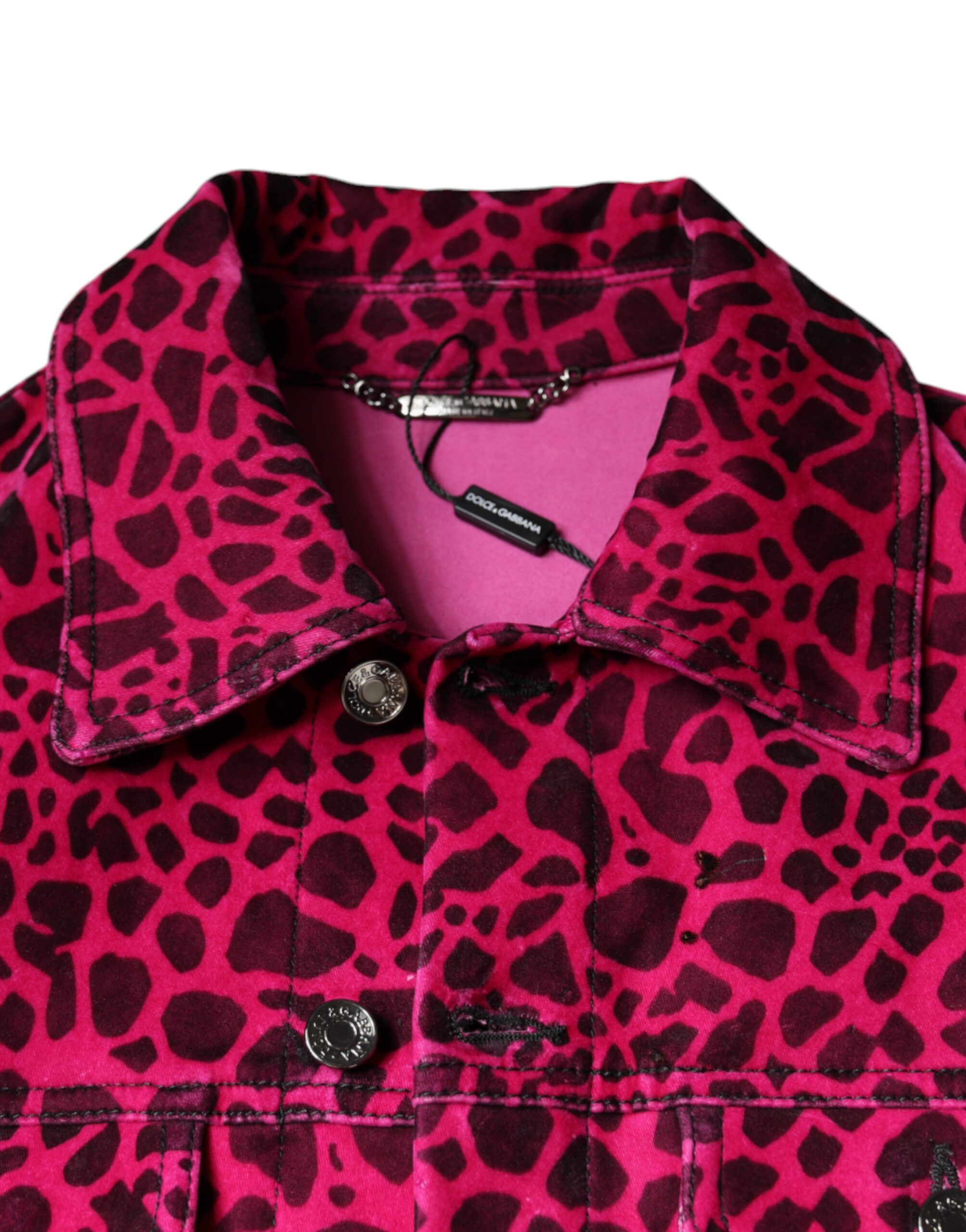 Leopard Button Down Collared Men's Jacket - Dolce & Gabbana - Modalova