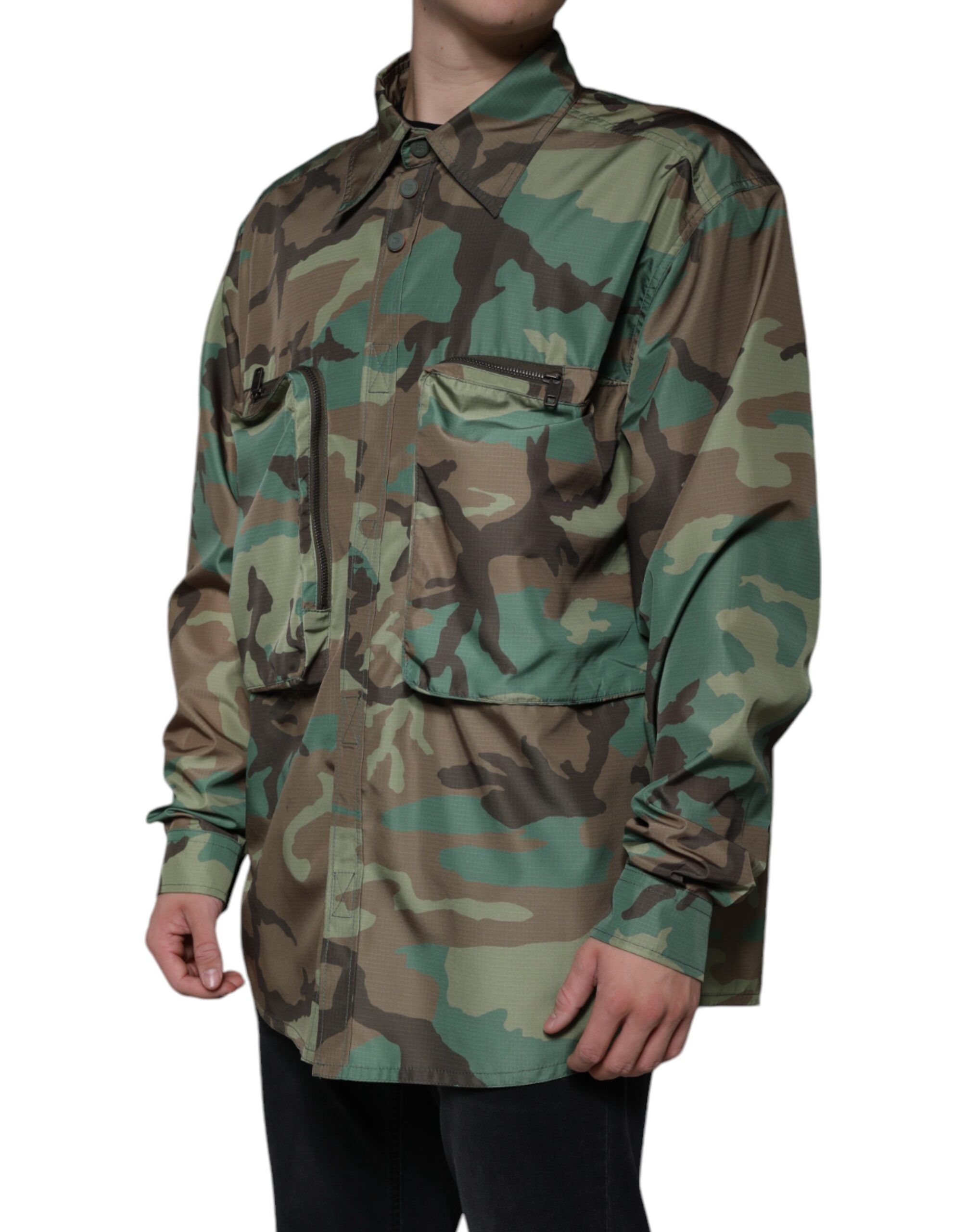 Camouflage Button Down Men's Shirt (Pre-Owned) - Dolce & Gabbana - Modalova