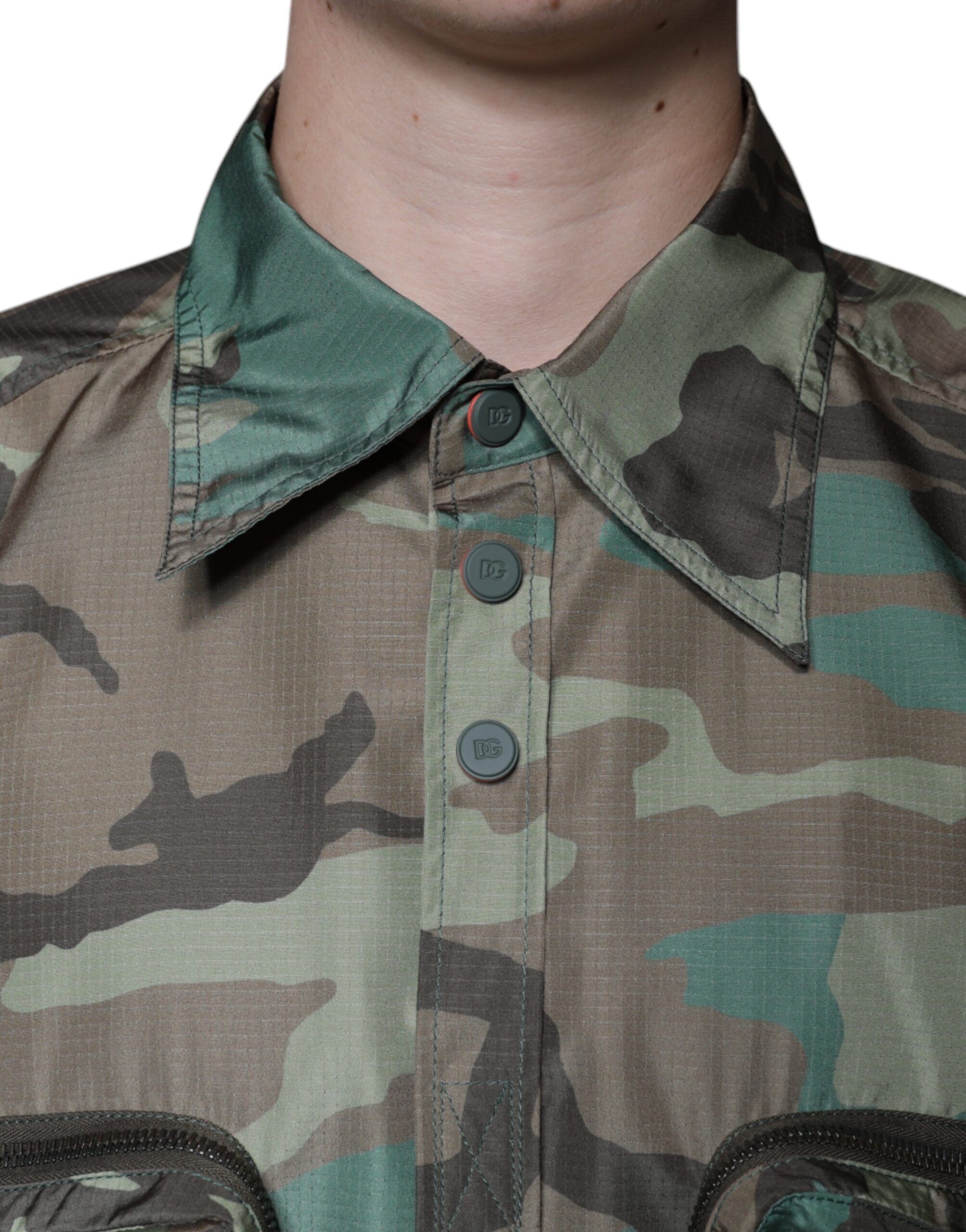 Camouflage Button Down Men's Shirt - Dolce & Gabbana - Modalova