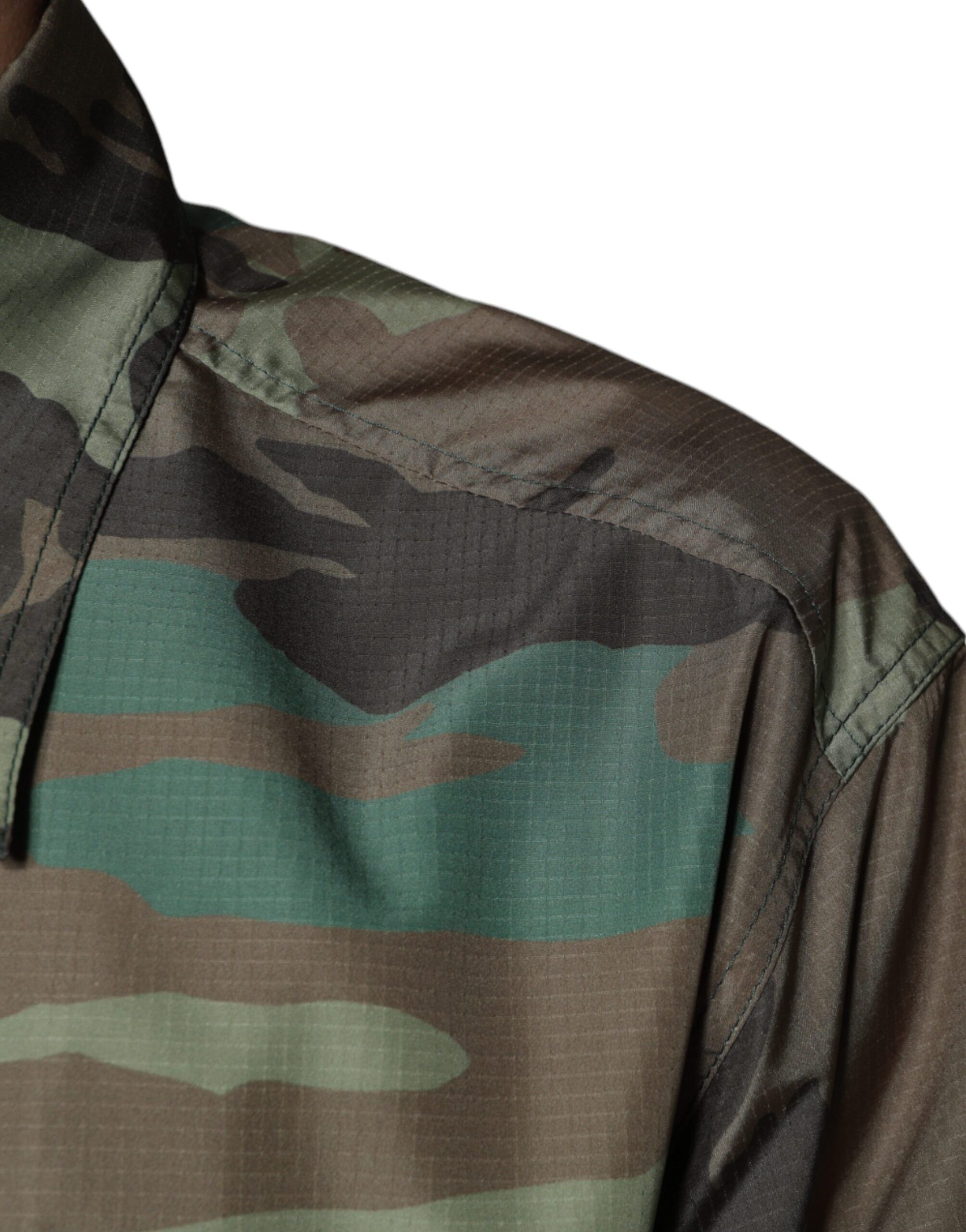 Camouflage Button Down Men's Shirt - Dolce & Gabbana - Modalova