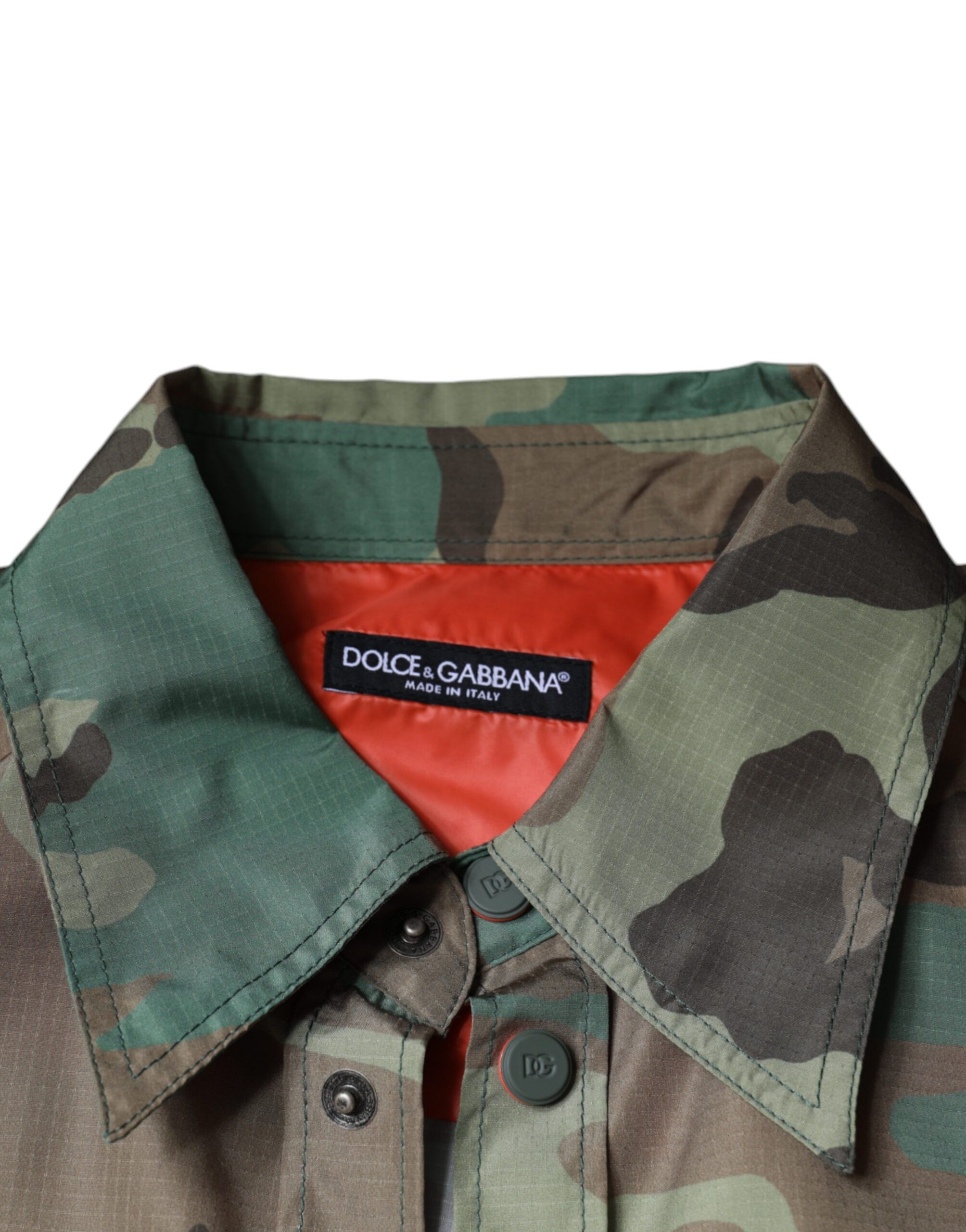 Camouflage Button Down Men's Shirt - Dolce & Gabbana - Modalova