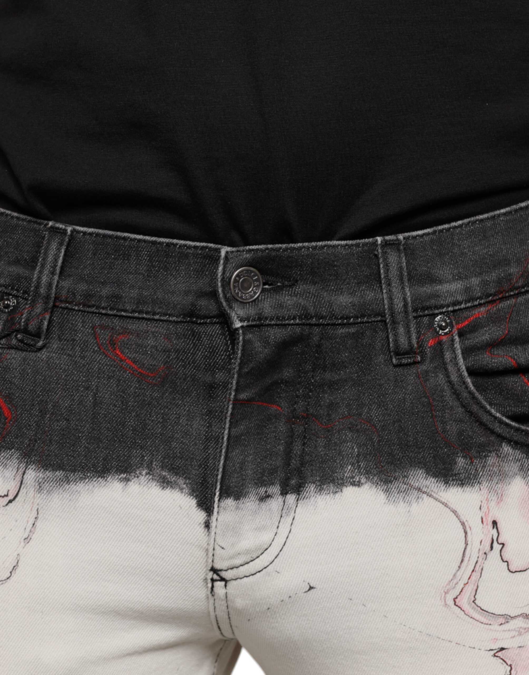 Cotton Tie Dye Straight Denim Men's Jeans - Dolce & Gabbana - Modalova