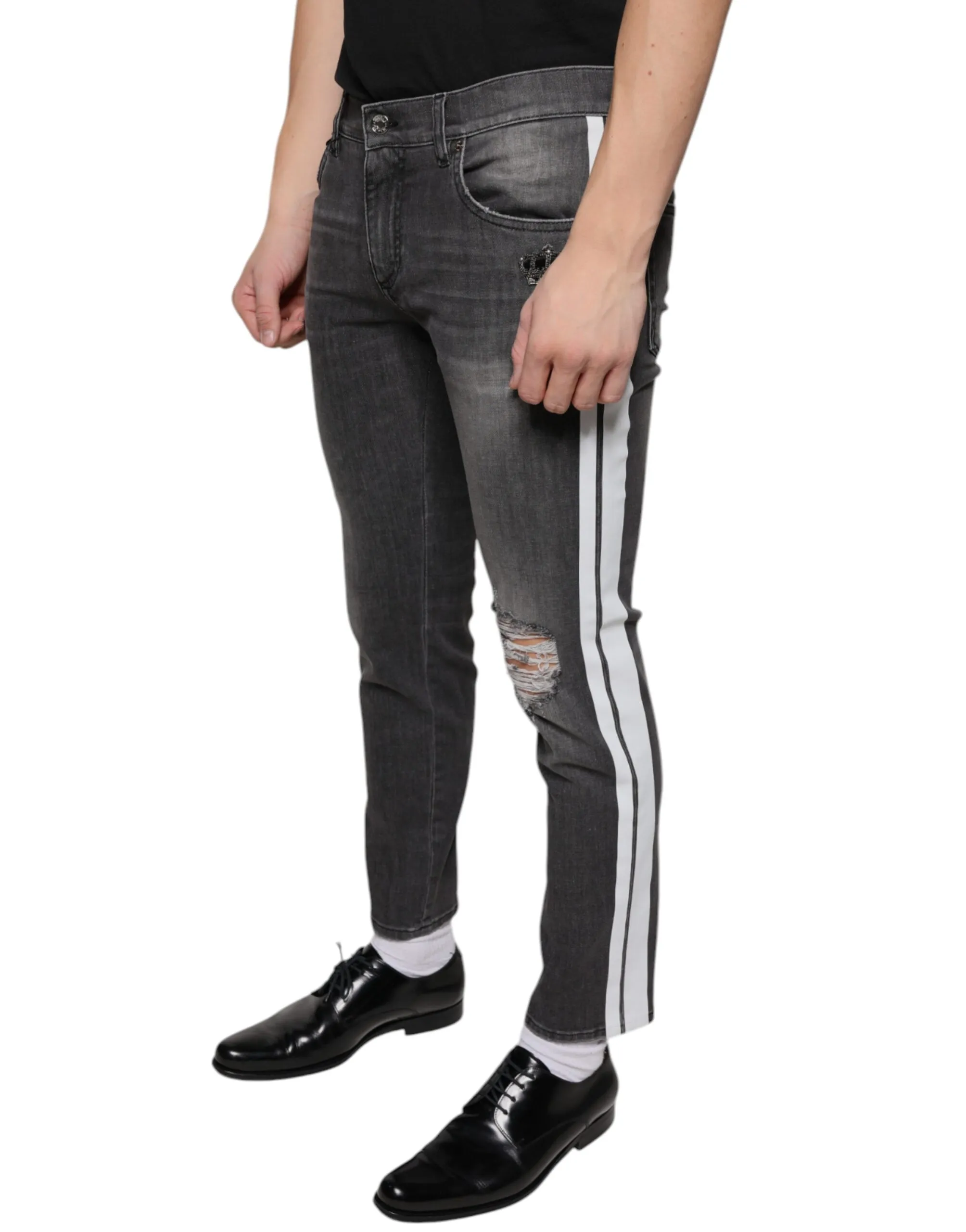 Tattered Cotton Skinny Men Denim Men's Jeans (Pre-Owned) - Dolce & Gabbana - Modalova