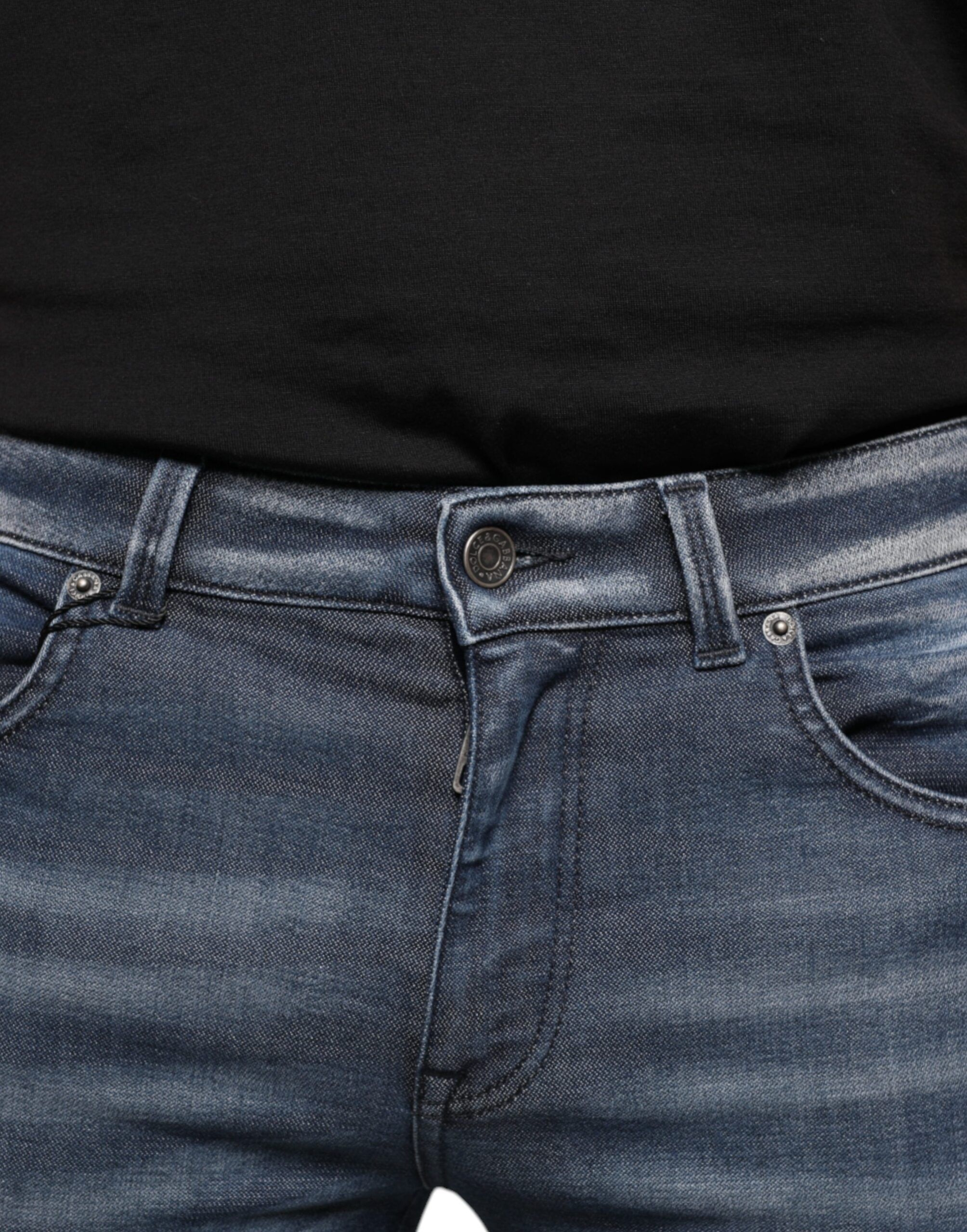 Dark Washed Cotton Skinny Denim Men's Jeans - Dolce & Gabbana - Modalova