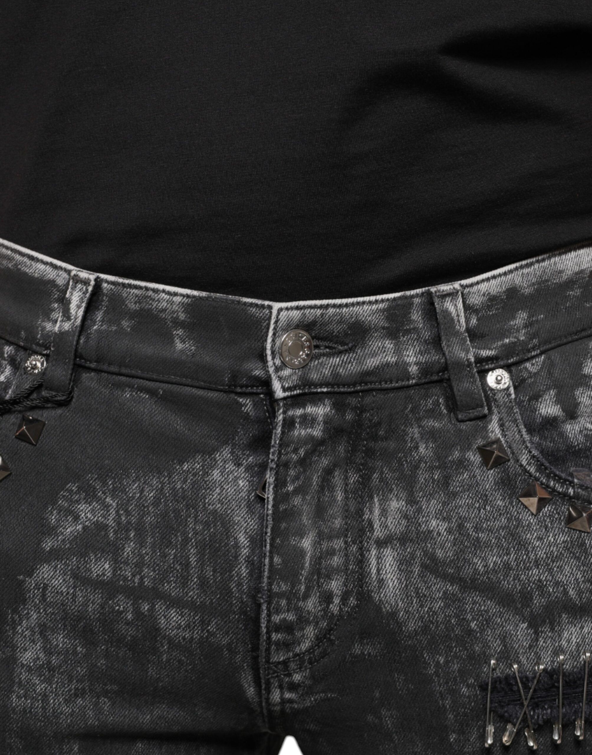 Embellished Cotton Skinny Denim Men's Jeans - Dolce & Gabbana - Modalova