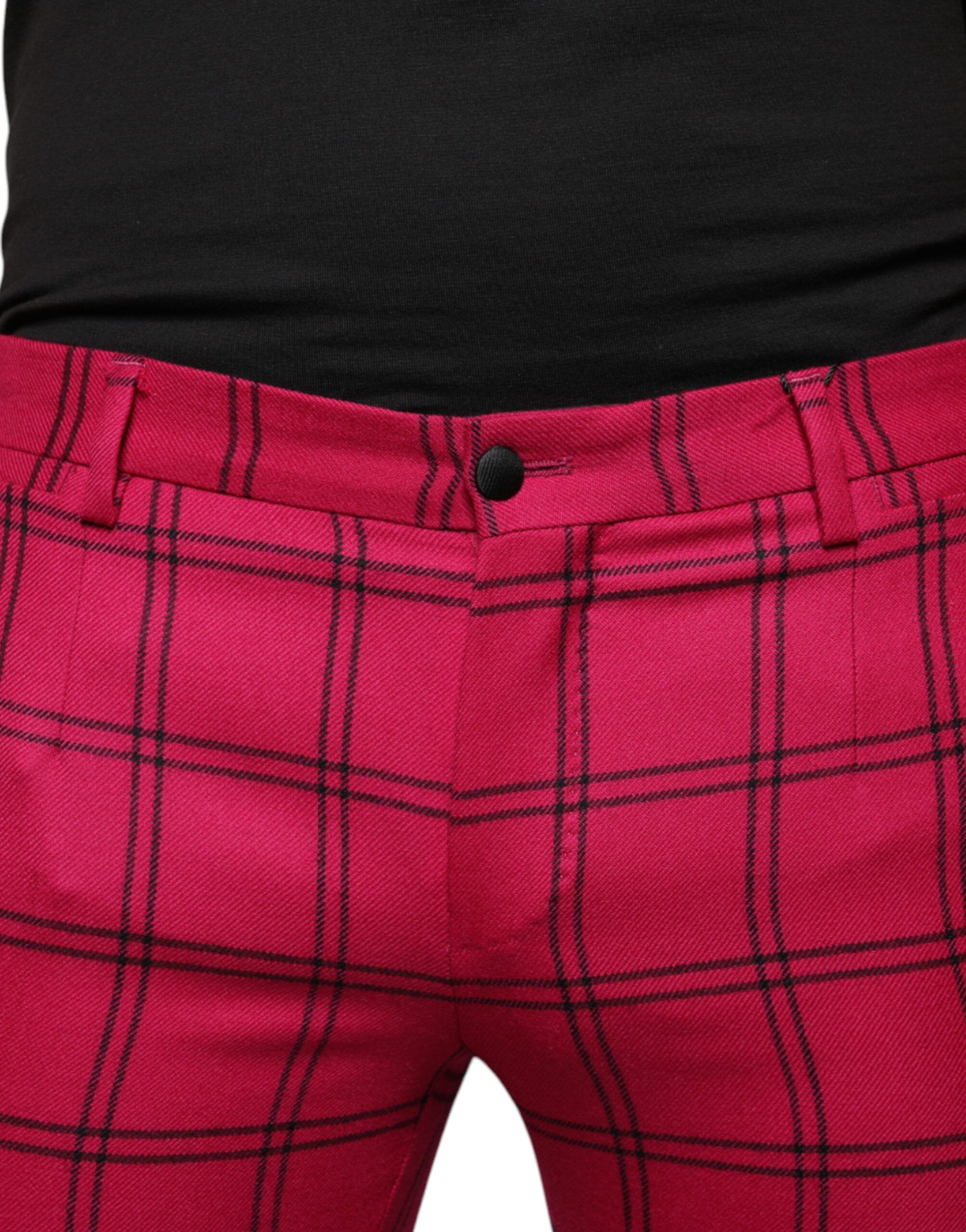 Checkered Wool Skinny Men's Pants - Dolce & Gabbana - Modalova