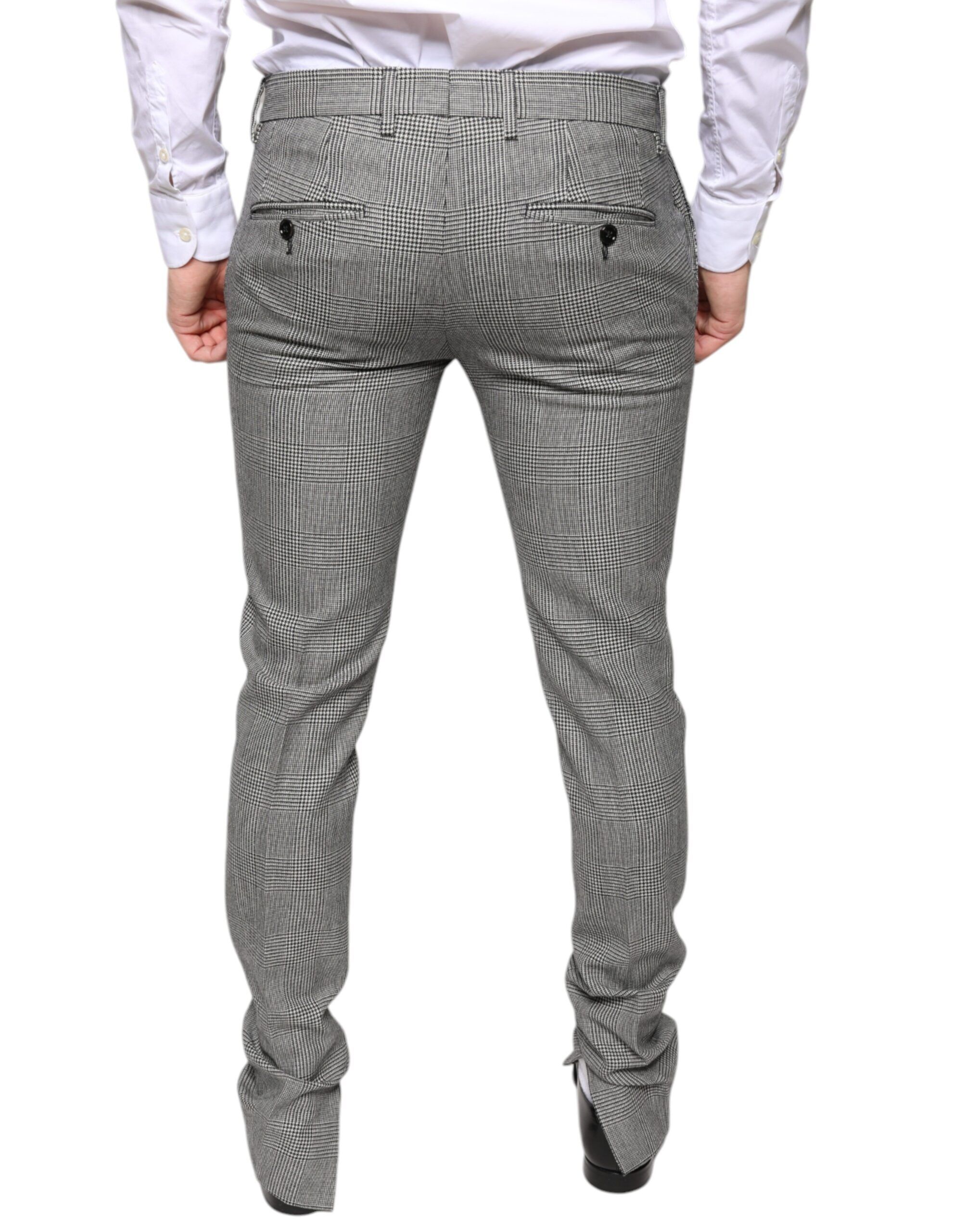 Check Tartan Wool Skinny Men's Pants - Dolce & Gabbana - Modalova