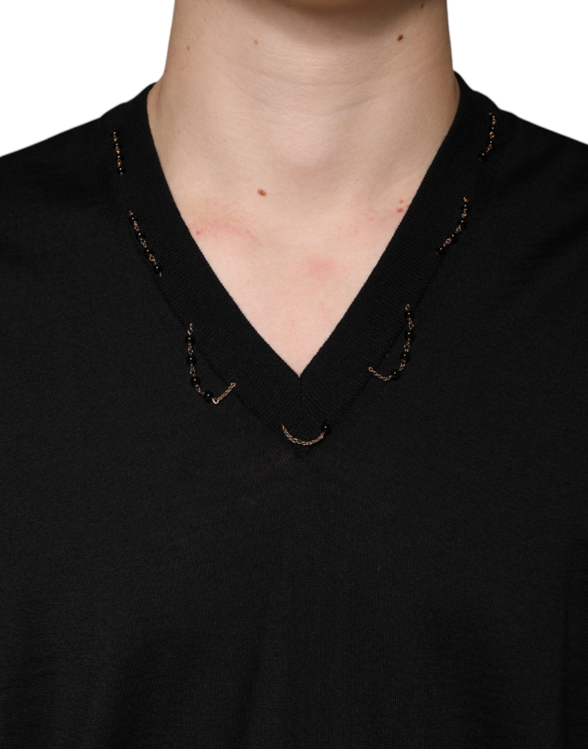 Embellished V-neck Pullover Men's Sweater - Dolce & Gabbana - Modalova