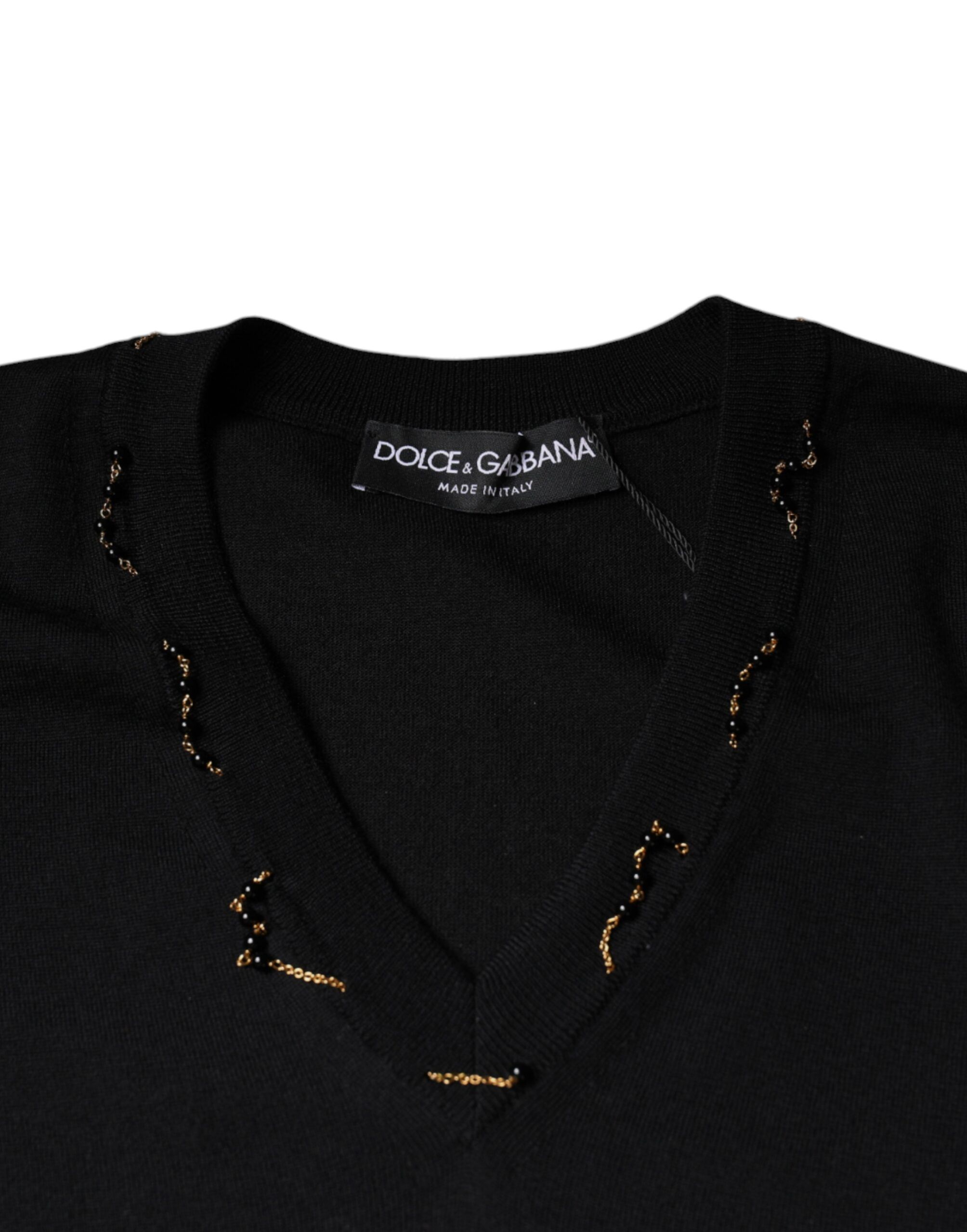 Embellished V-neck Pullover Men's Sweater - Dolce & Gabbana - Modalova