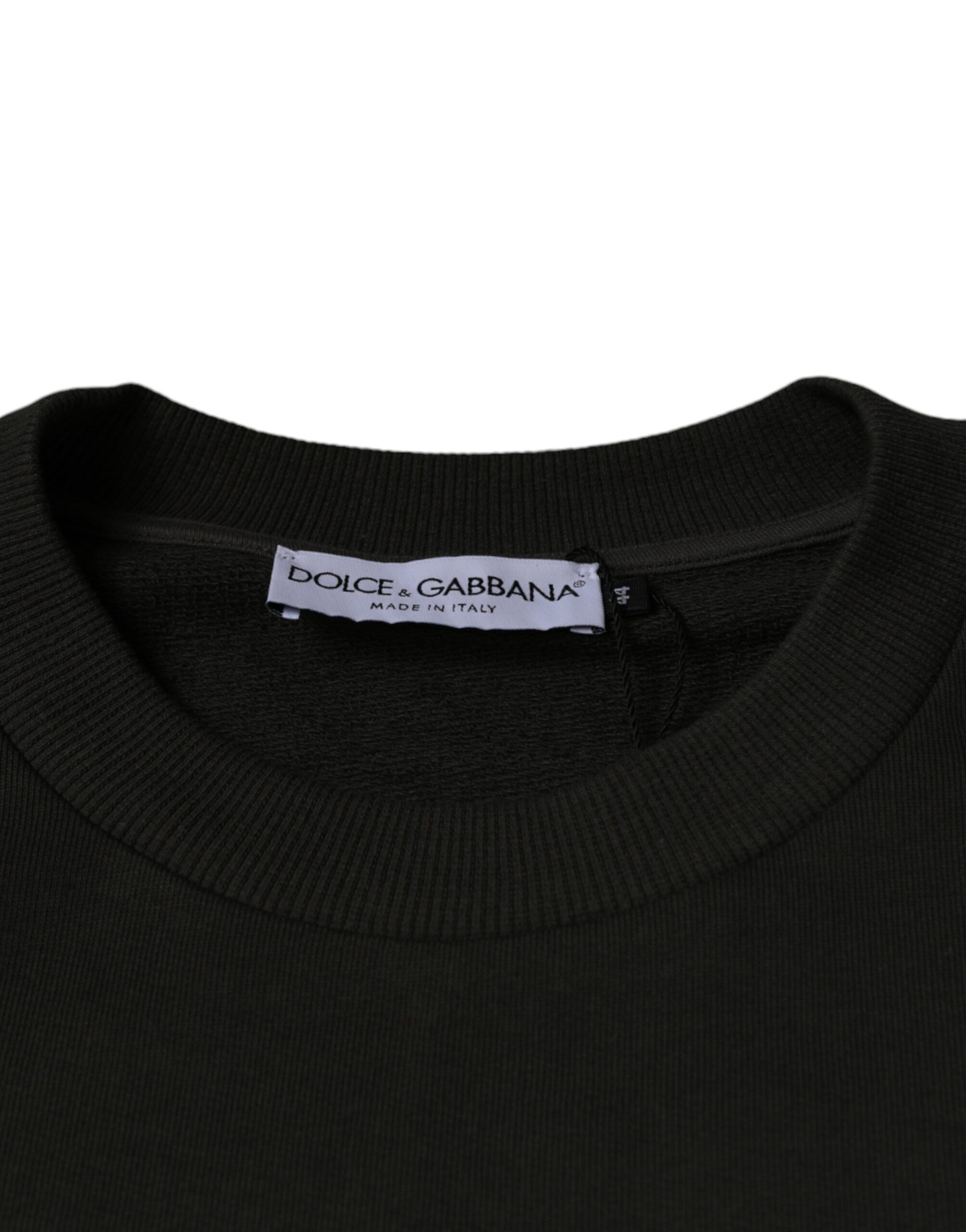Army Green DG Crown Crew Neck Pullover Men's Sweater - Dolce & Gabbana - Modalova