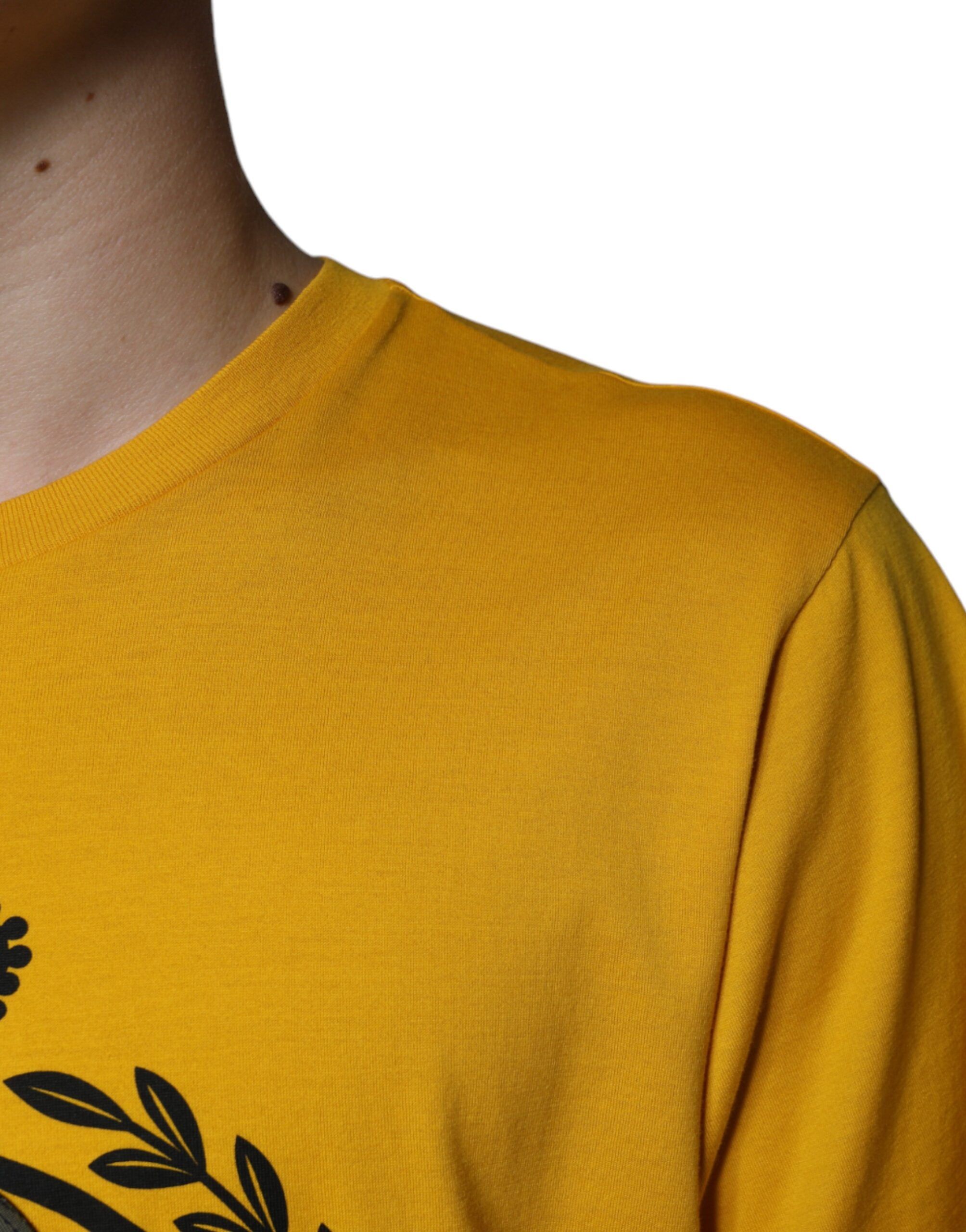 Yellow Logo Print Short Sleeve Men's T-shirt - Dolce & Gabbana - Modalova