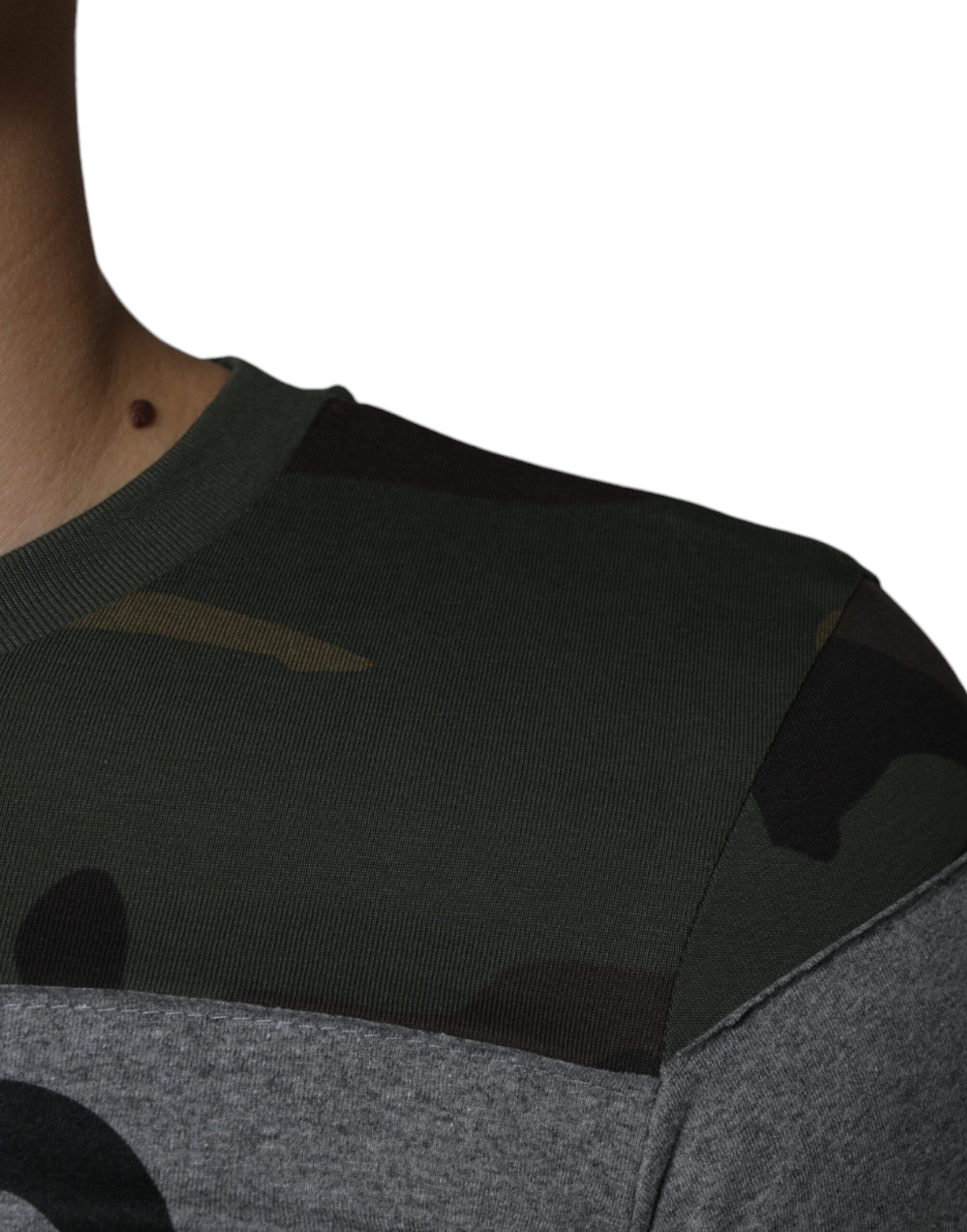 Camouflage Cotton Crew Neck Men's T-shirt - Dolce & Gabbana - Modalova