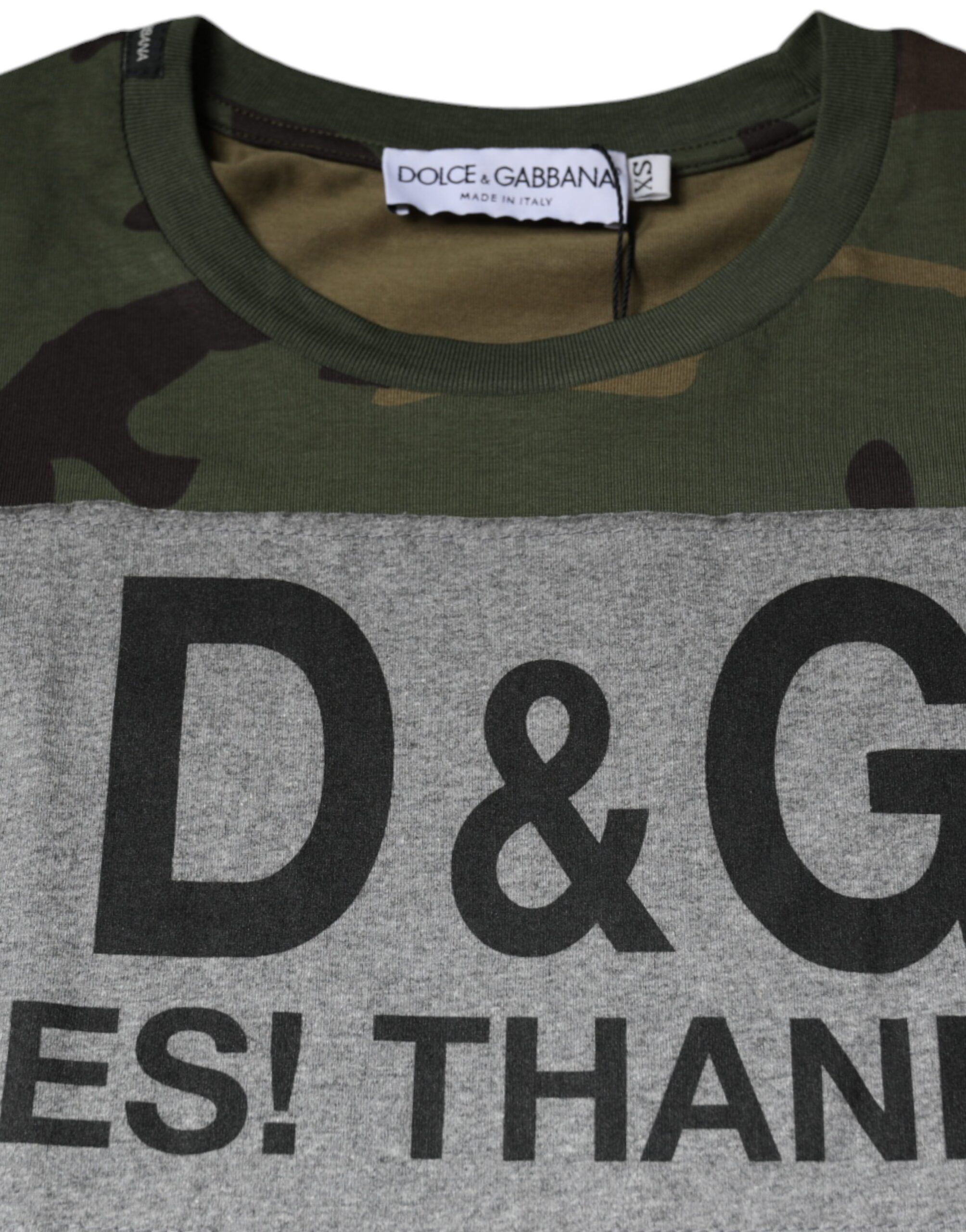 Camouflage Cotton Crew Neck Men's T-shirt - Dolce & Gabbana - Modalova