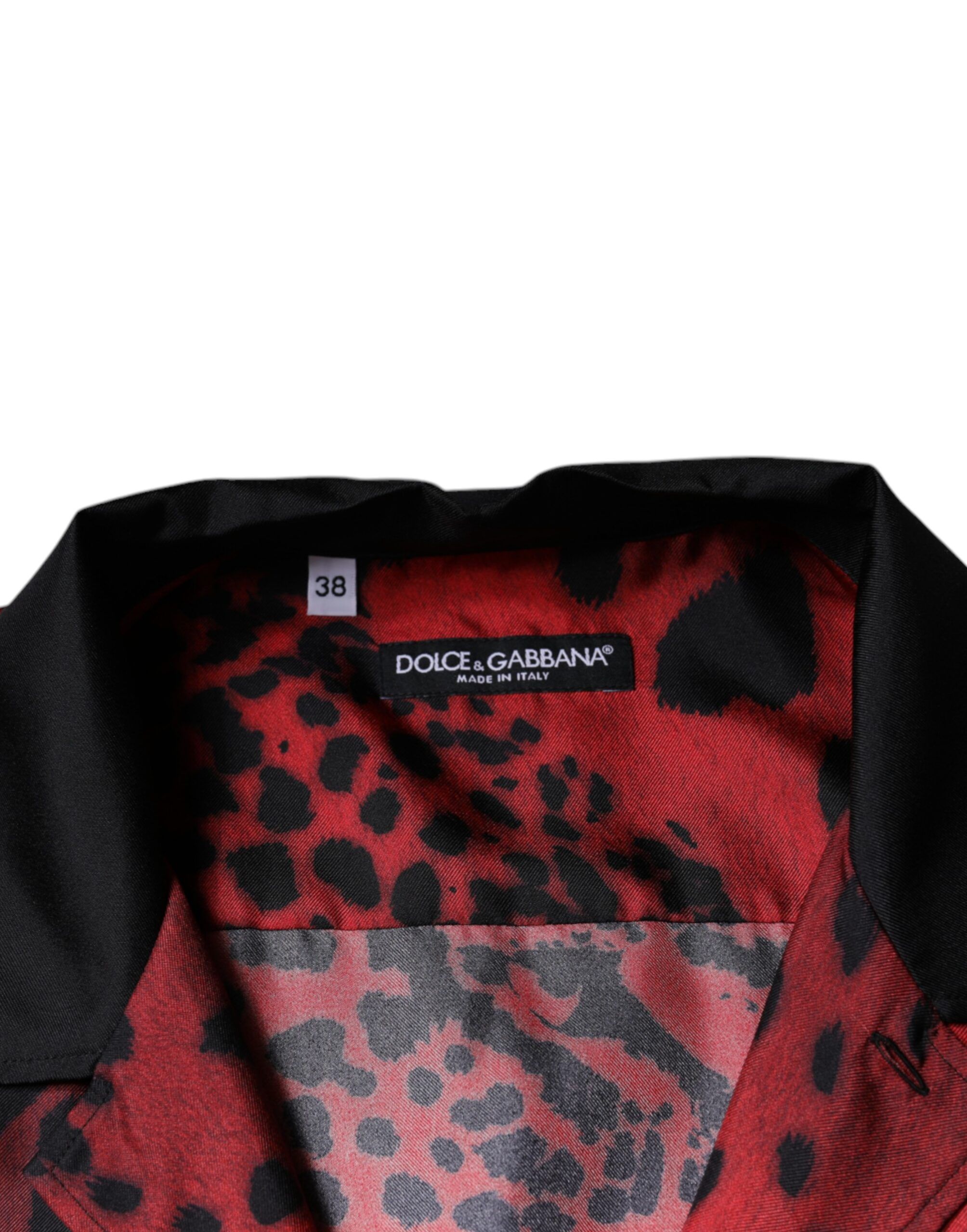 Leopard Silk Button Down Casual Men's Shirt - Dolce & Gabbana - Modalova