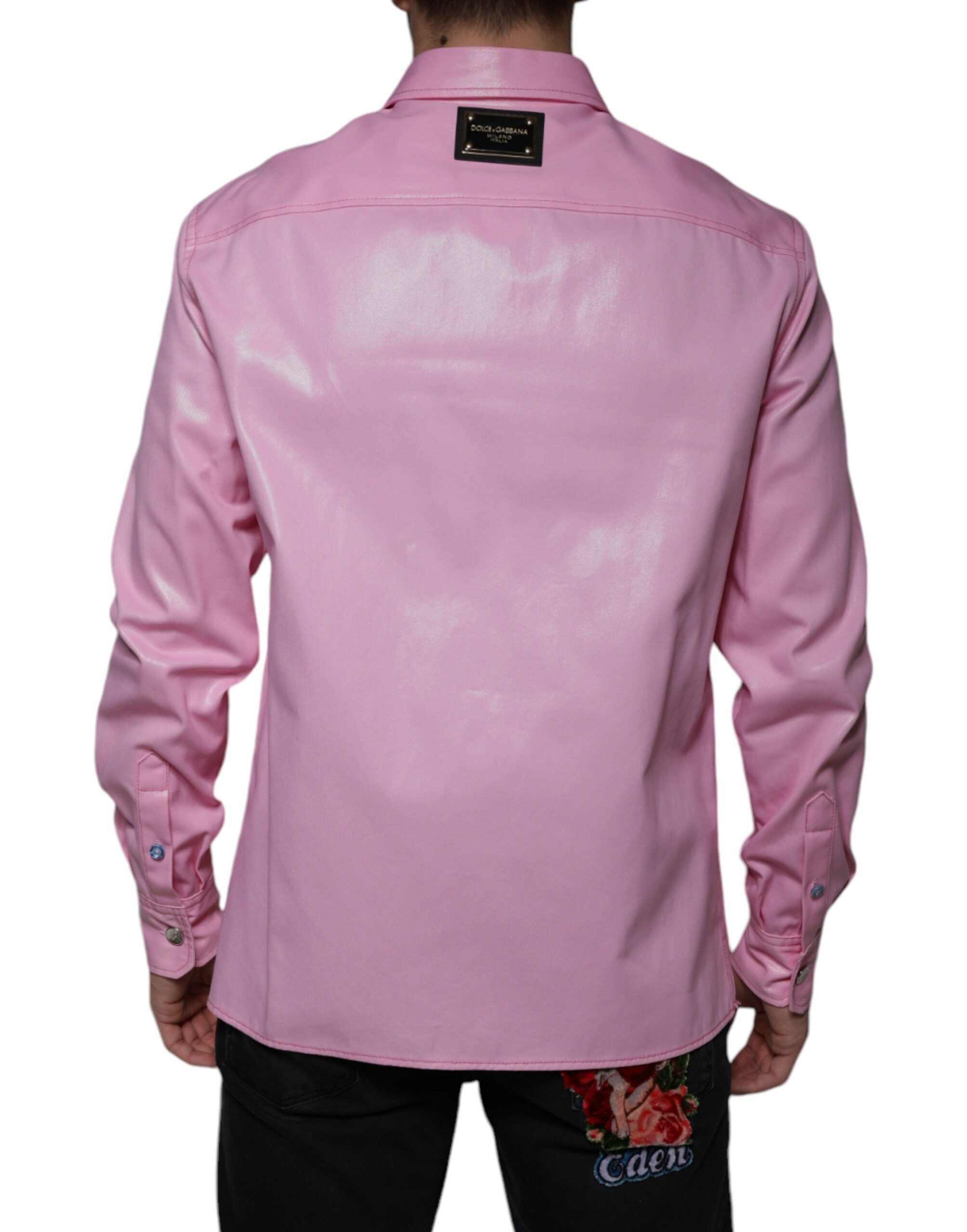 Cotton Collared Button Down Men's Shirt - Dolce & Gabbana - Modalova