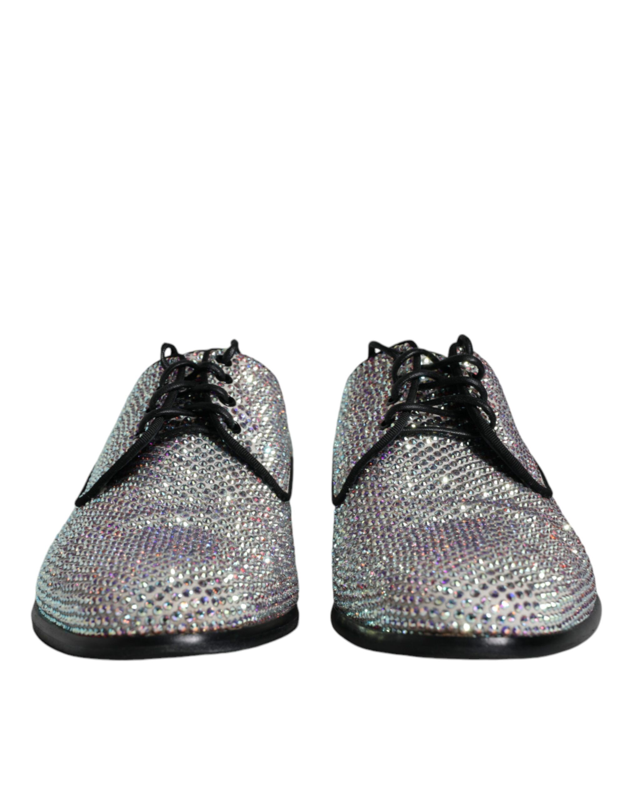 Leather Rhinestones Derby Dress Men's Shoes (Pre-Owned) - Dolce & Gabbana - Modalova