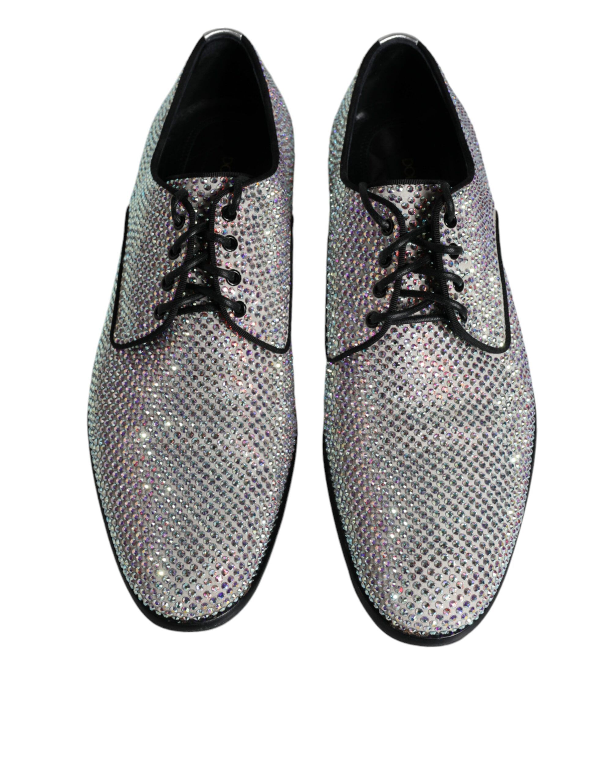 Leather Rhinestones Derby Dress Men's Shoes (Pre-Owned) - Dolce & Gabbana - Modalova