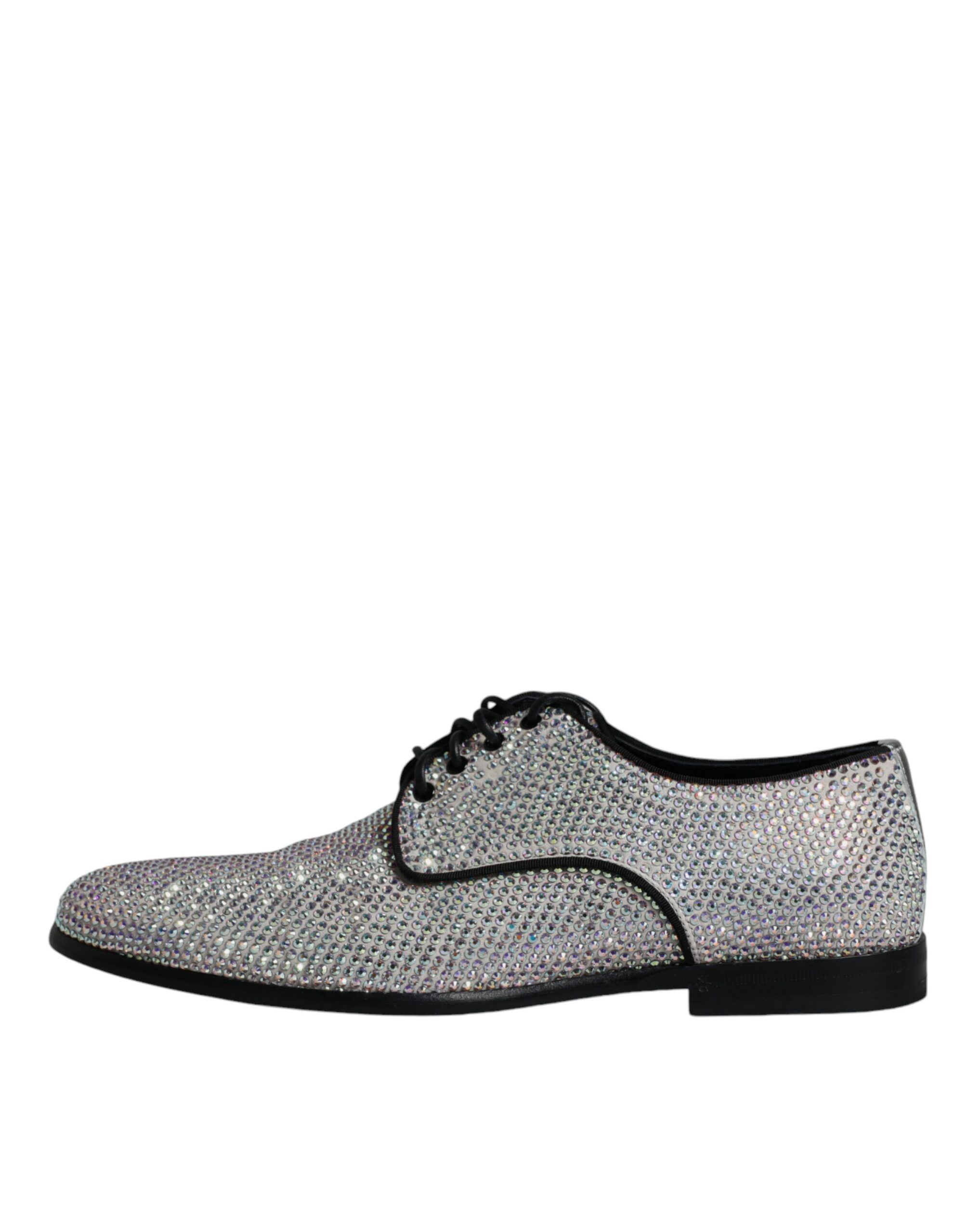Leather Rhinestones Derby Dress Men's Shoes (Pre-Owned) - Dolce & Gabbana - Modalova