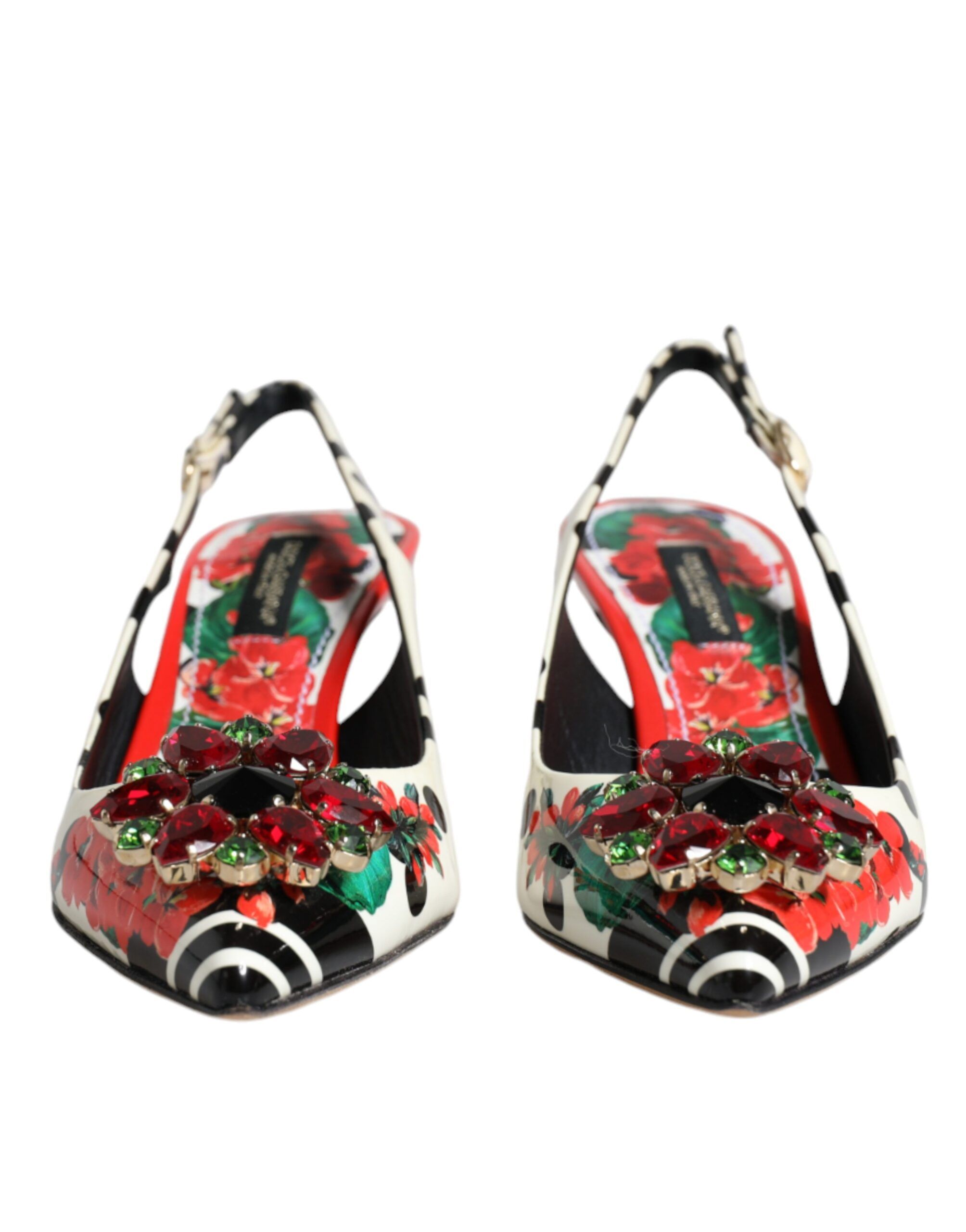 Leather Crystal Heels Slingback Women's Shoes (Pre-Owned) - Dolce & Gabbana - Modalova