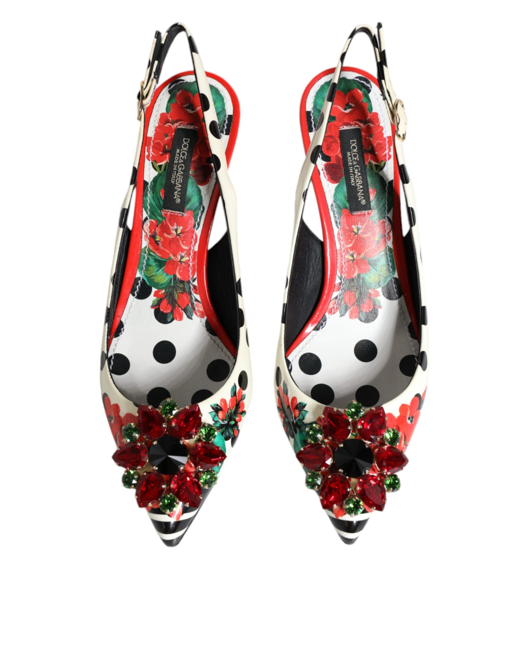 Leather Crystal Heels Slingback Women's Shoes (Pre-Owned) - Dolce & Gabbana - Modalova