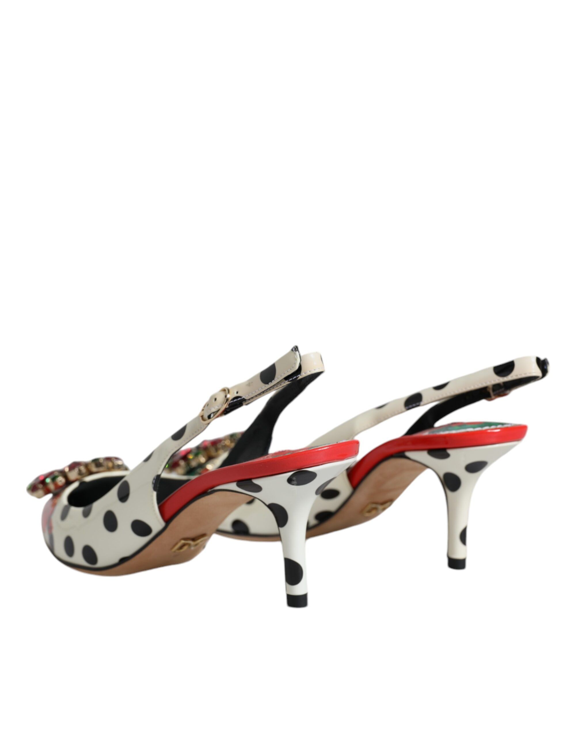 Leather Crystal Heels Slingback Women's Shoes (Pre-Owned) - Dolce & Gabbana - Modalova