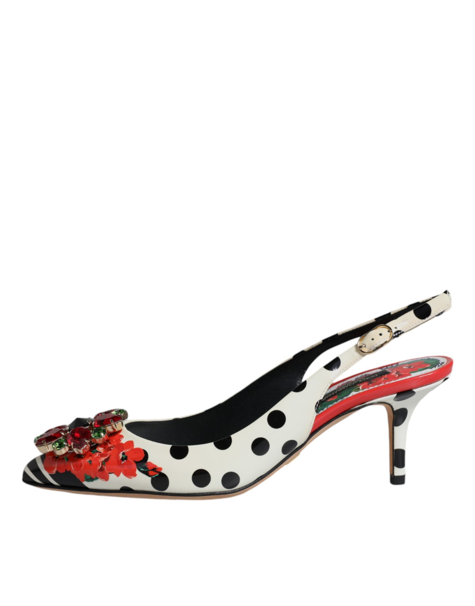 Leather Crystal Heels Slingback Women's Shoes (Pre-Owned) - Dolce & Gabbana - Modalova