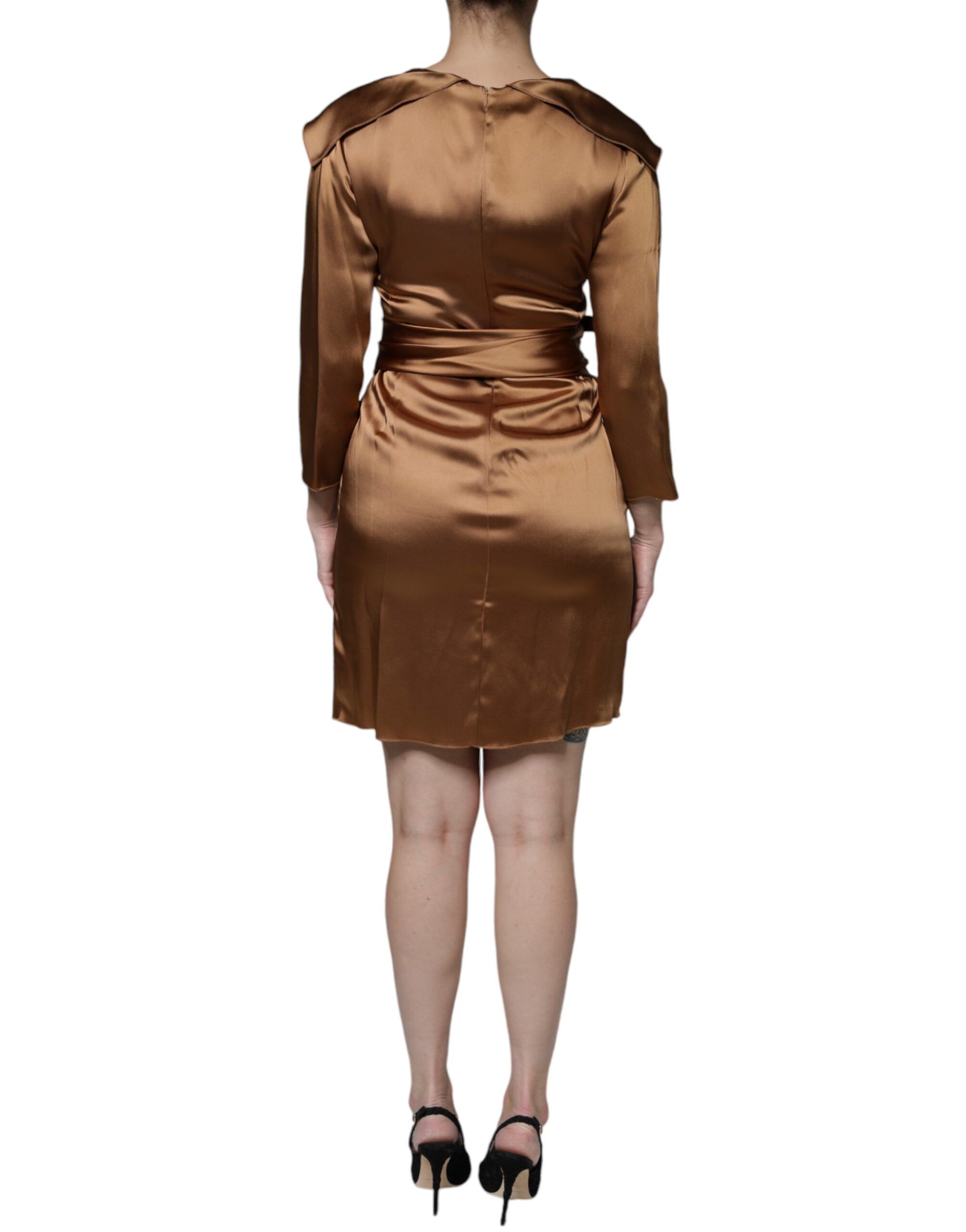 Satin Long Sleeves Wrap Sheath Mini Women's Dress (Pre-Owned) - Emporio Armani - Modalova