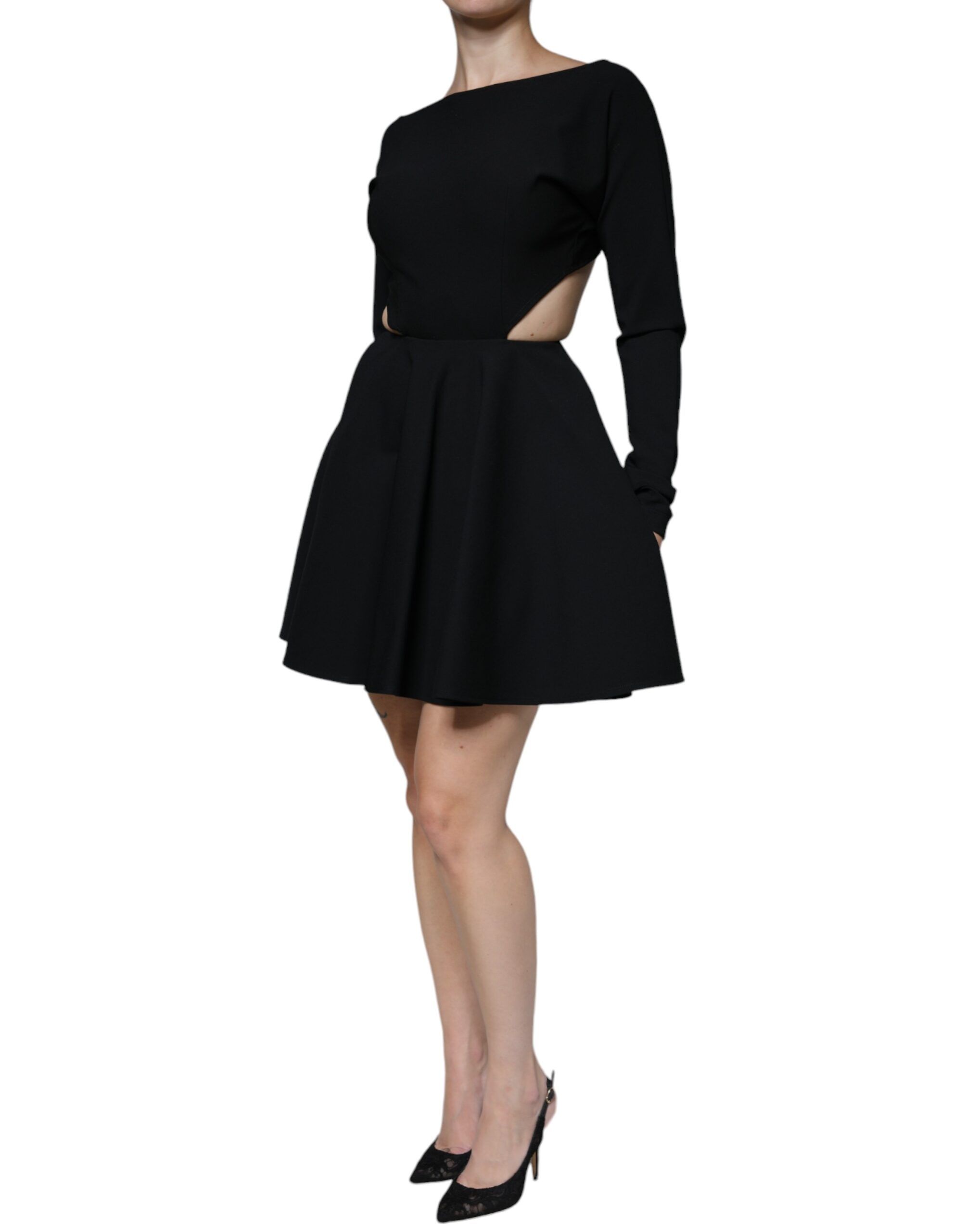 Viscose Cut Out A-line Long Sleeves Mini Women's Dress - Dolce & Gabbana - Modalova