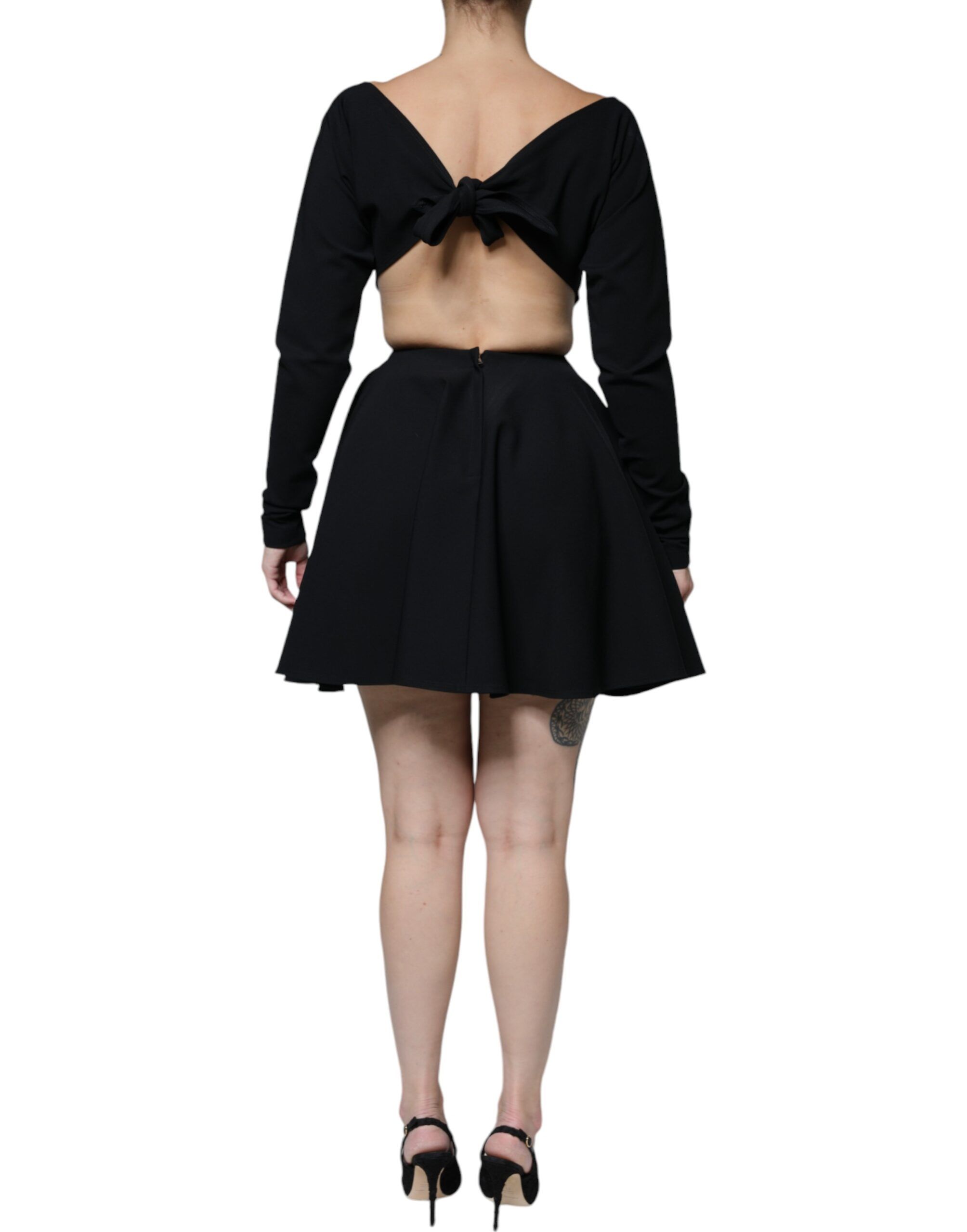 Viscose Cut Out A-line Long Sleeves Mini Women's Dress - Dolce & Gabbana - Modalova