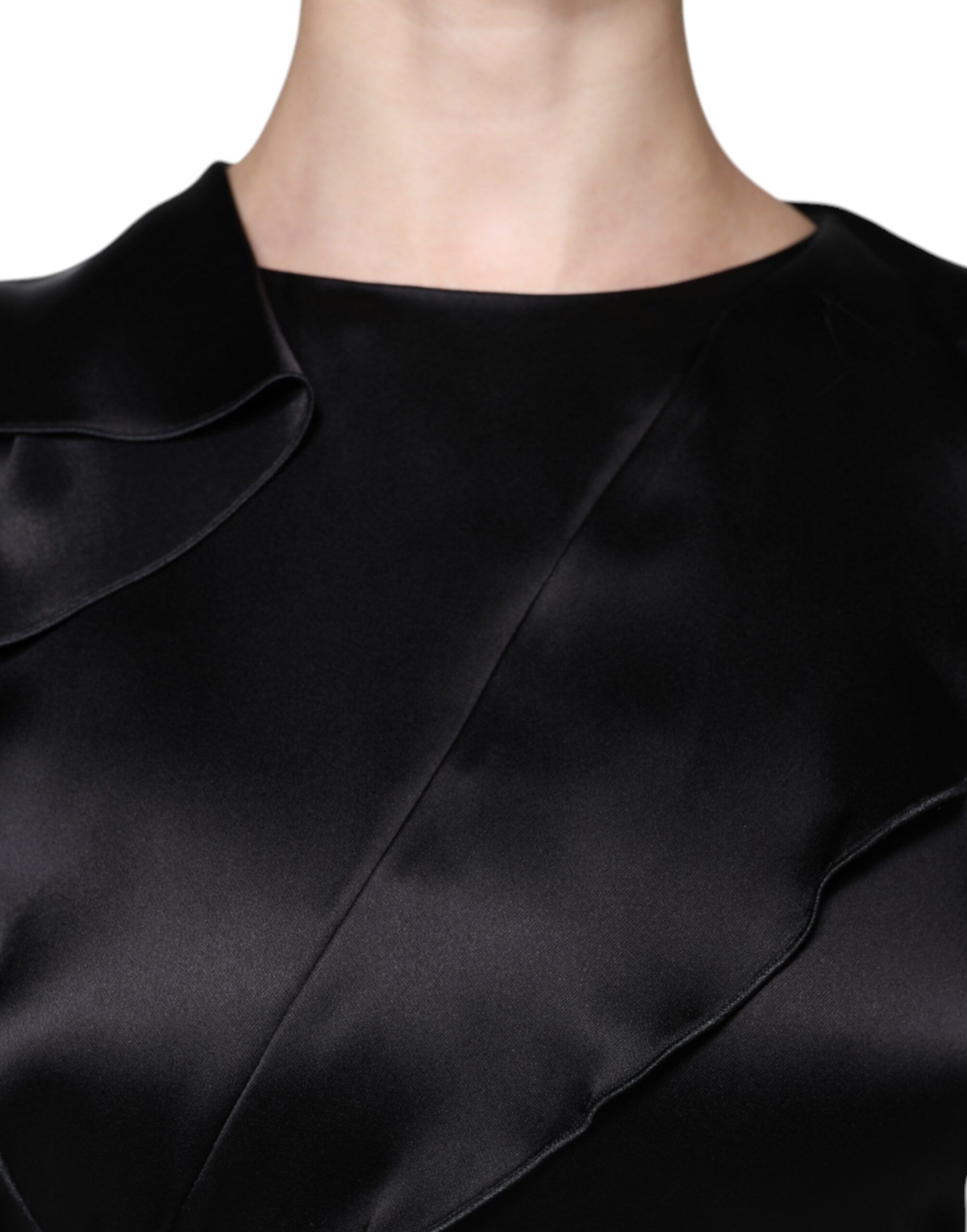 Satin Long Sleeves Wrap Sheath Mini Women's Dress (Pre-Owned) - Emporio Armani - Modalova