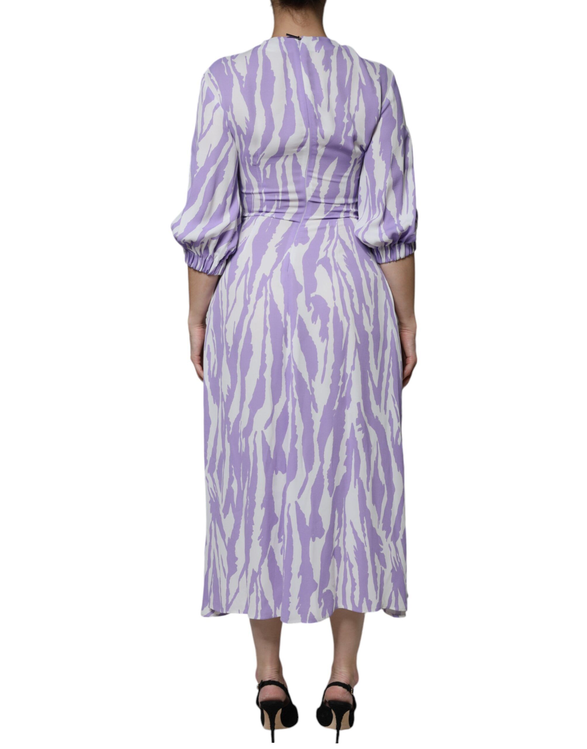 White Patterned Viscose Short Sleeves Maxi Women's Dress (Pre-Owned) - MSGM - Modalova