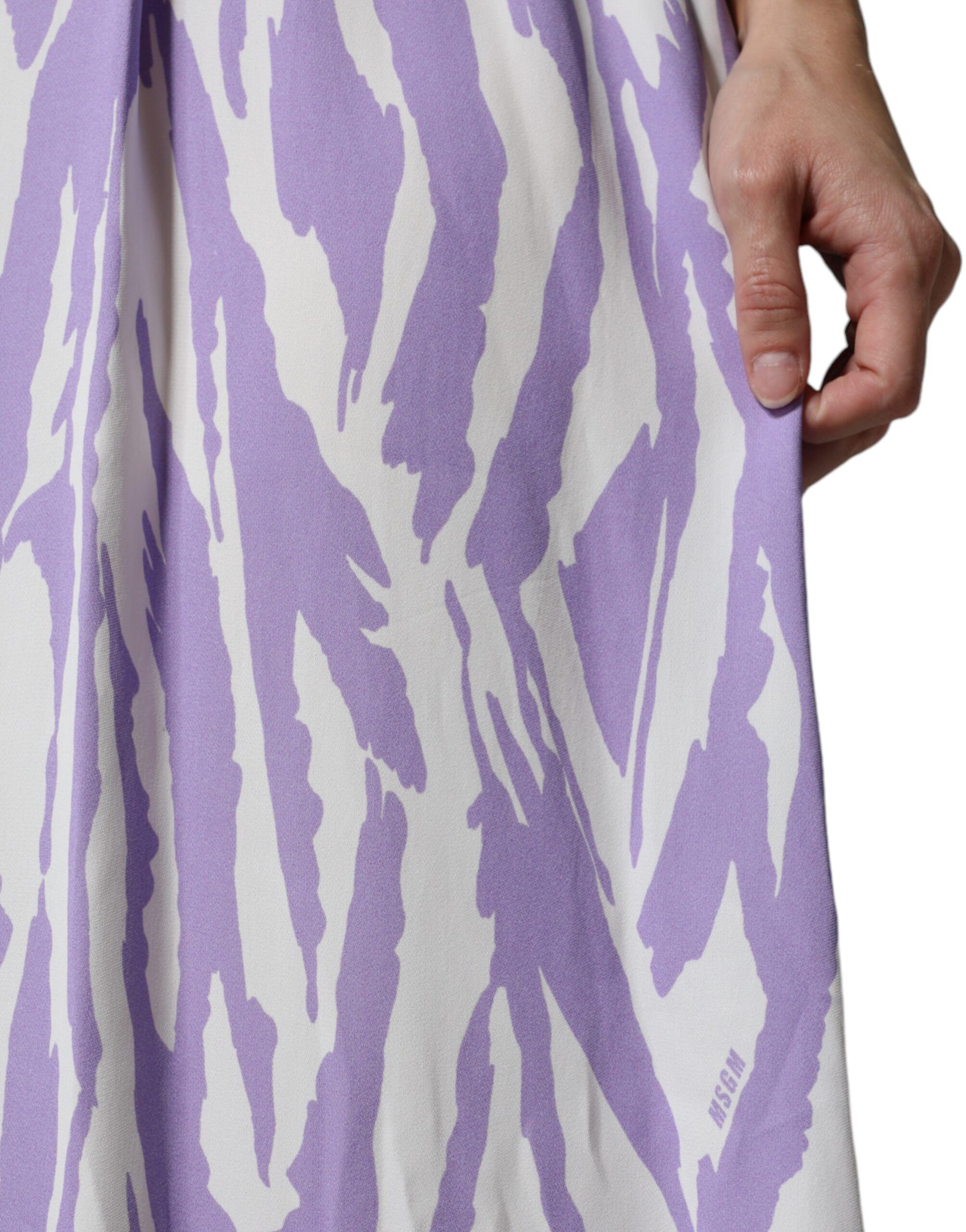 White Patterned Viscose Short Sleeves Maxi Women's Dress (Pre-Owned) - MSGM - Modalova