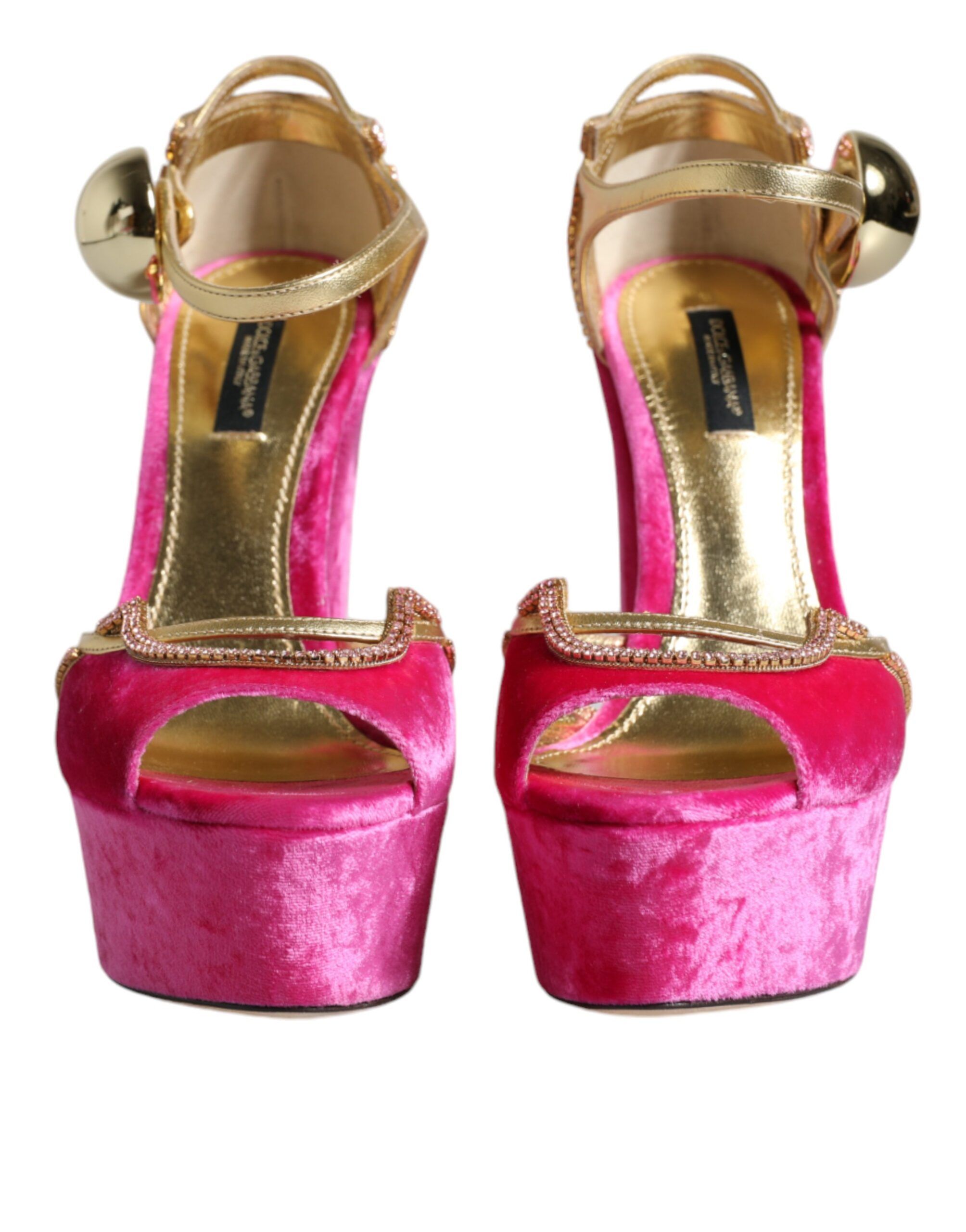 Pink Velvet Platform Ankle Strap Heel Sandals Women's Shoes (Pre-Owned) - Dolce & Gabbana - Modalova