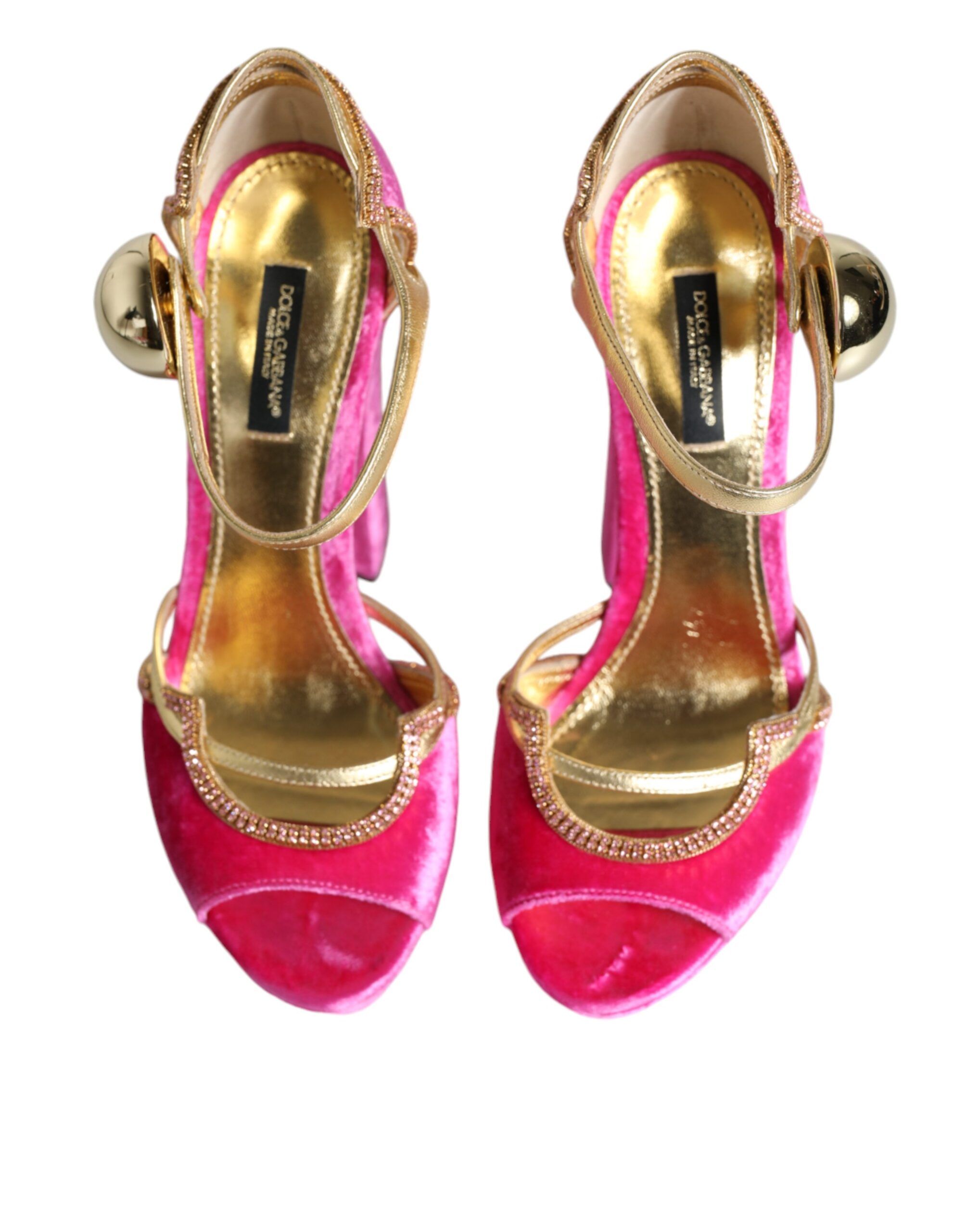 Pink Velvet Platform Ankle Strap Heel Sandals Women's Shoes (Pre-Owned) - Dolce & Gabbana - Modalova