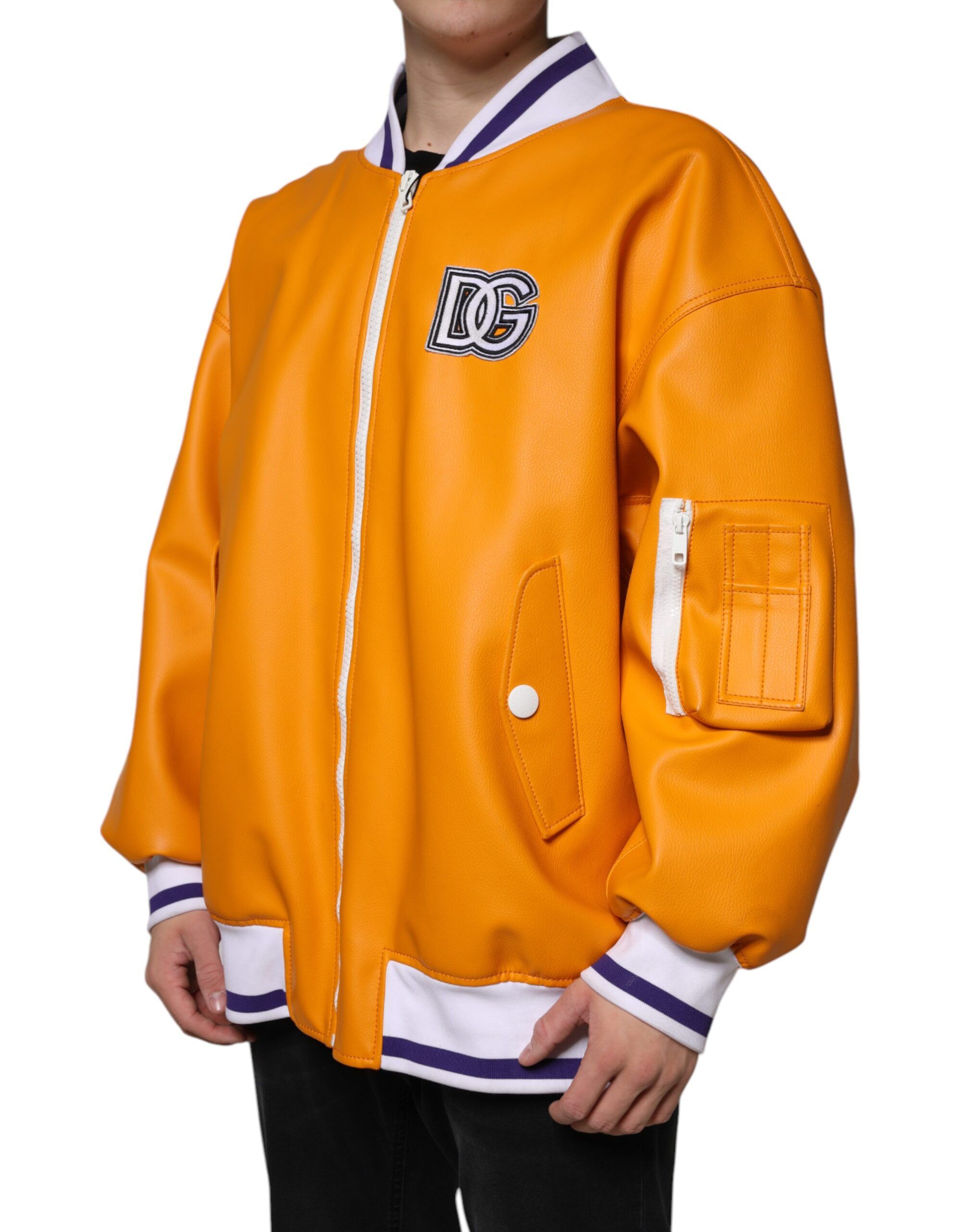 White Full Zip Jersey Bomber Men's Jacket - Dolce & Gabbana - Modalova