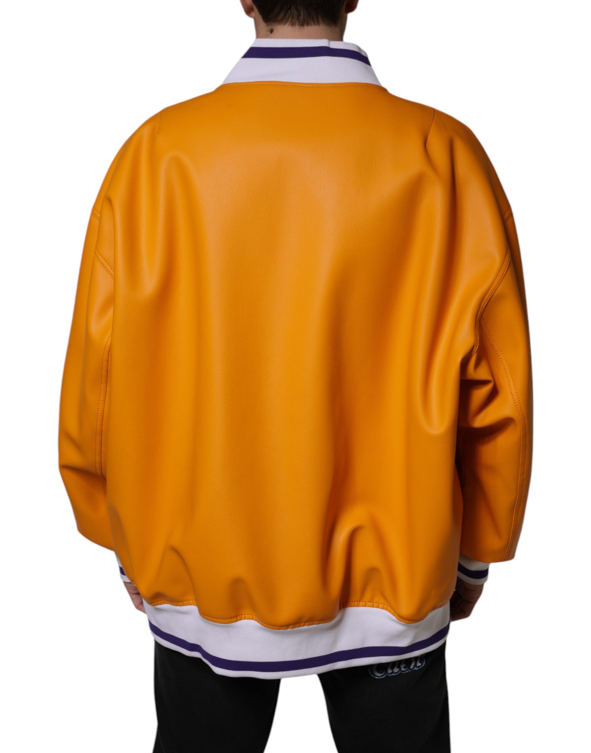 White Full Zip Jersey Bomber Men's Jacket - Dolce & Gabbana - Modalova