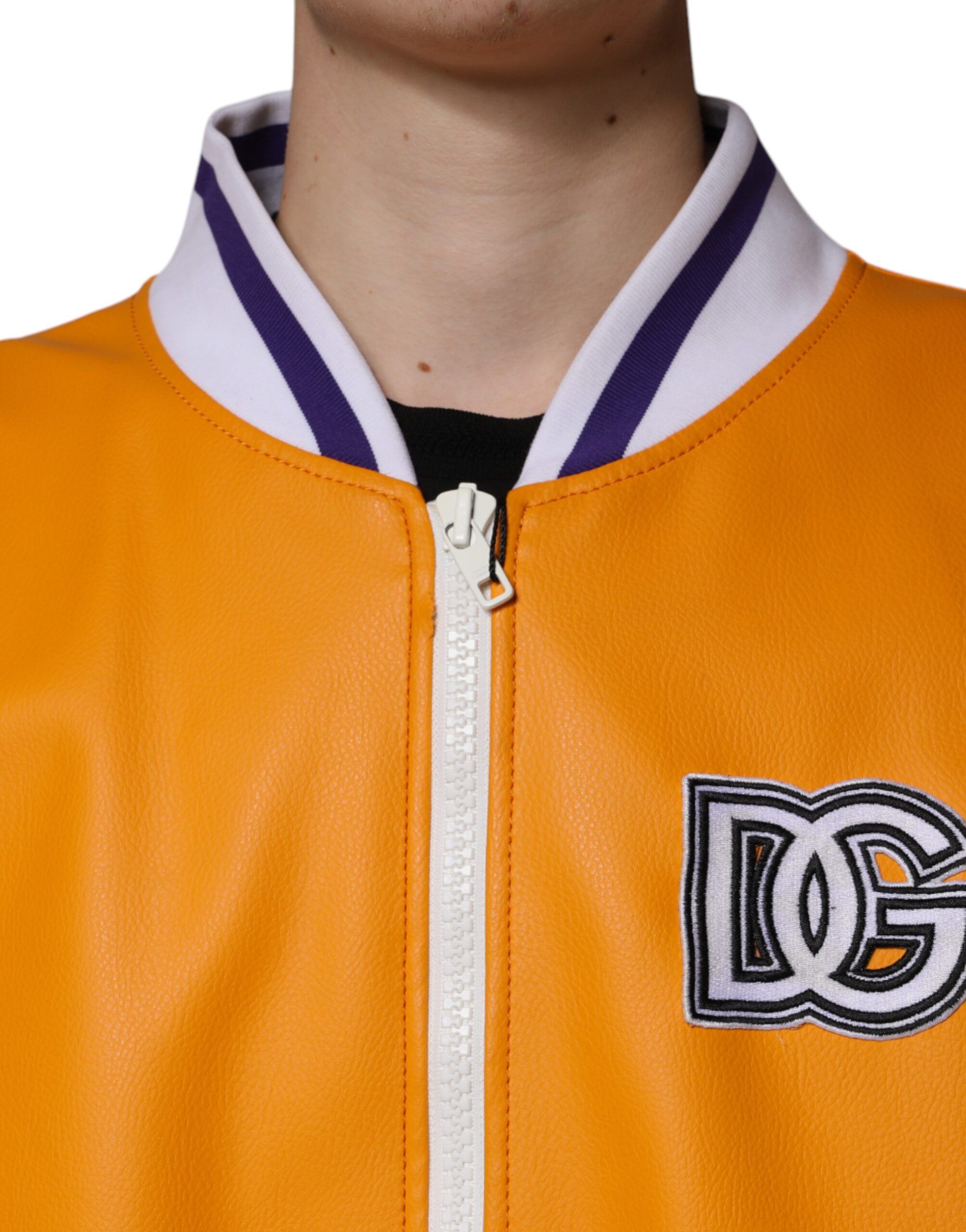 White Full Zip Jersey Bomber Men's Jacket - Dolce & Gabbana - Modalova