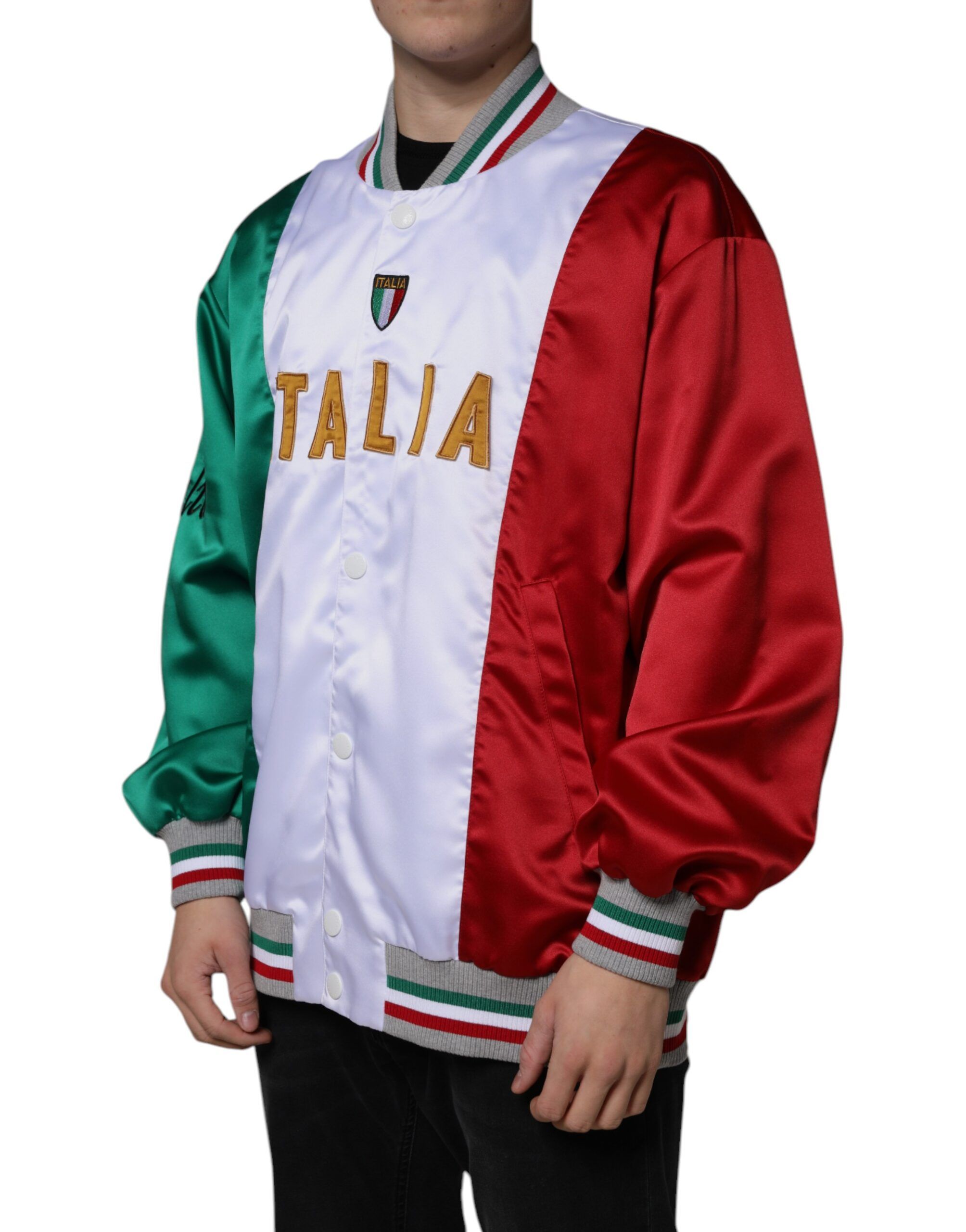 Italia Button Down Bomber Men's Jacket - Dolce & Gabbana - Modalova