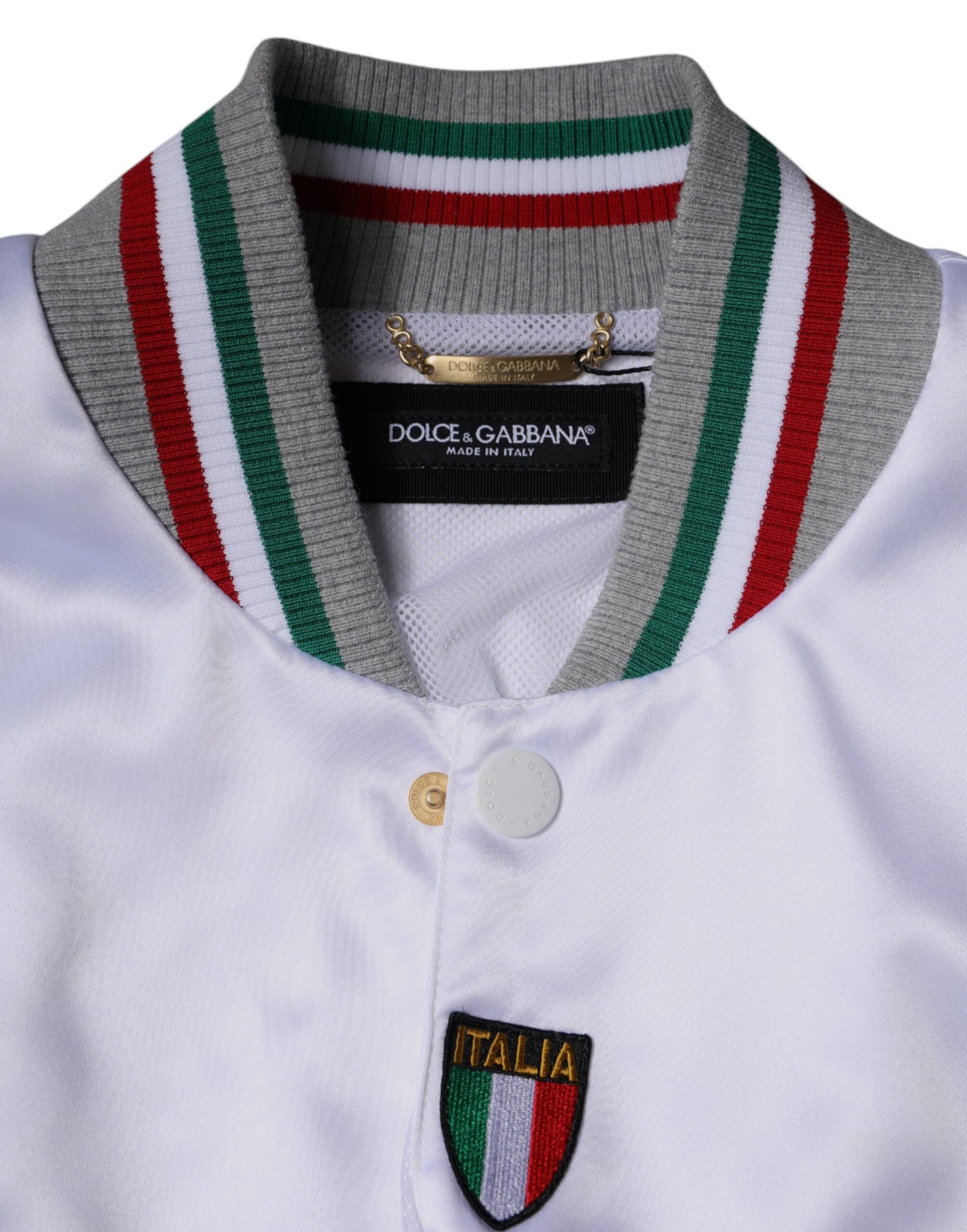 Italia Button Down Bomber Men's Jacket - Dolce & Gabbana - Modalova