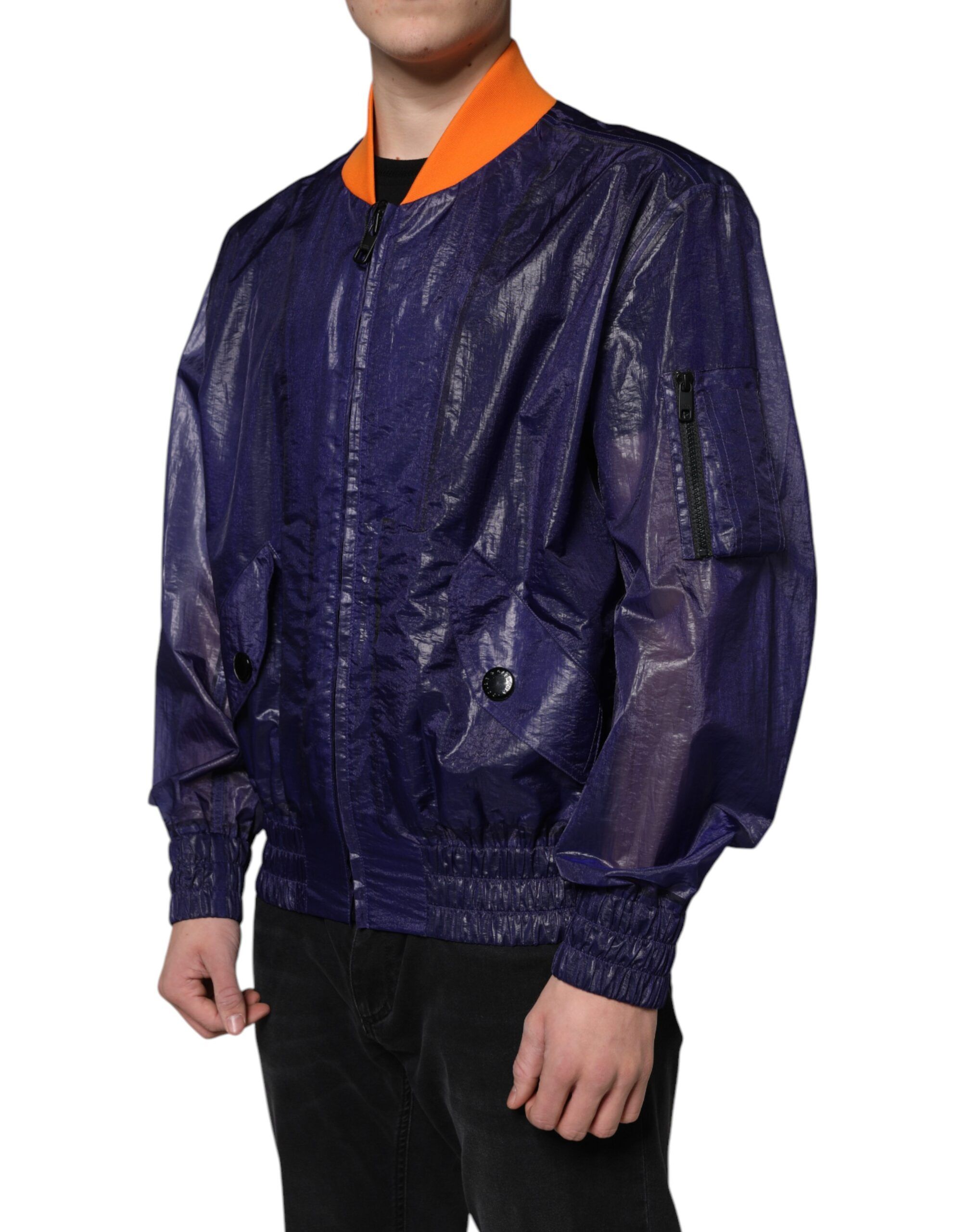 Cotton Stretch Full Zip Bomber Men's Jacket - Dolce & Gabbana - Modalova