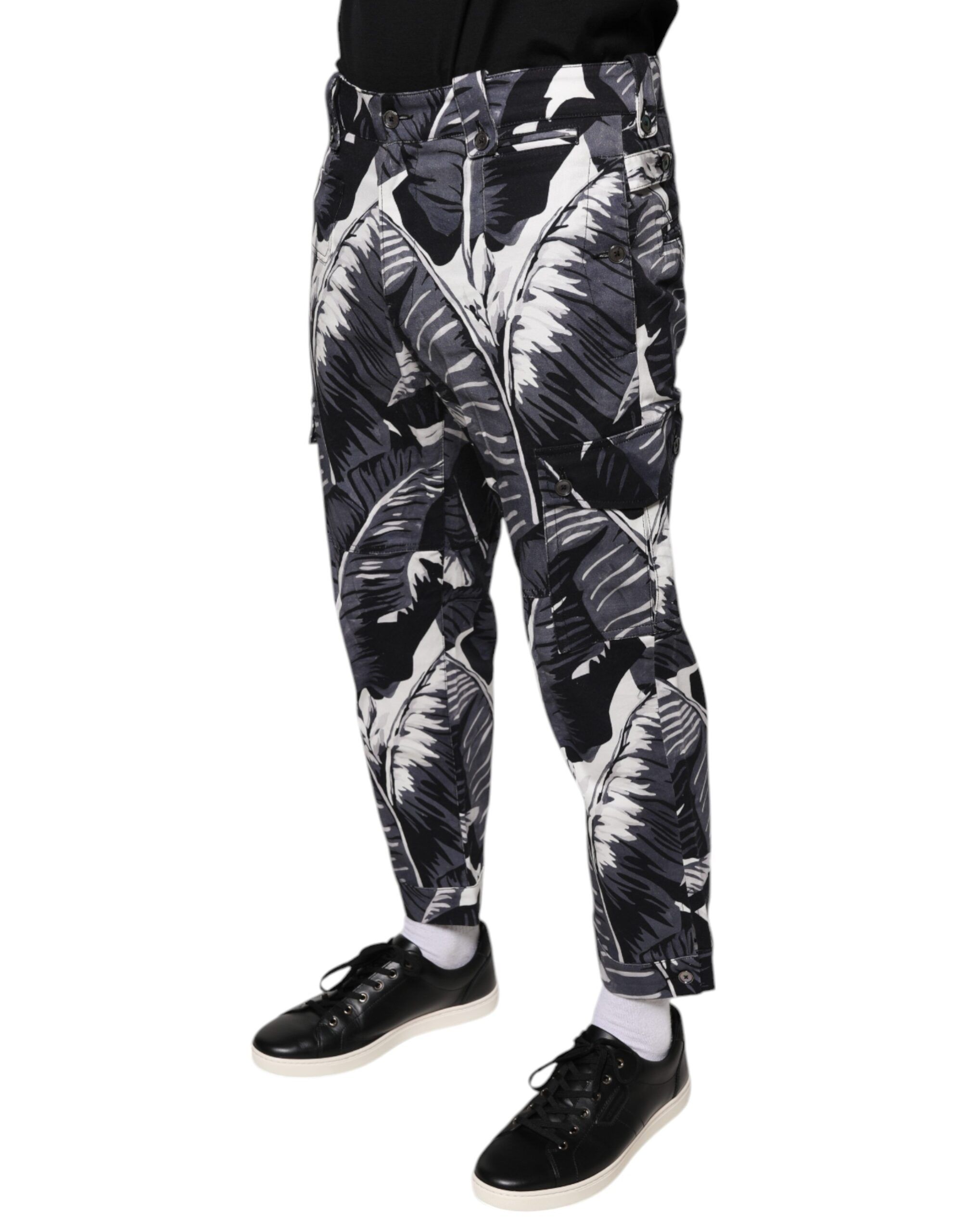 Banana Leaf Cotton Stretch Capri Men's Pants - Dolce & Gabbana - Modalova