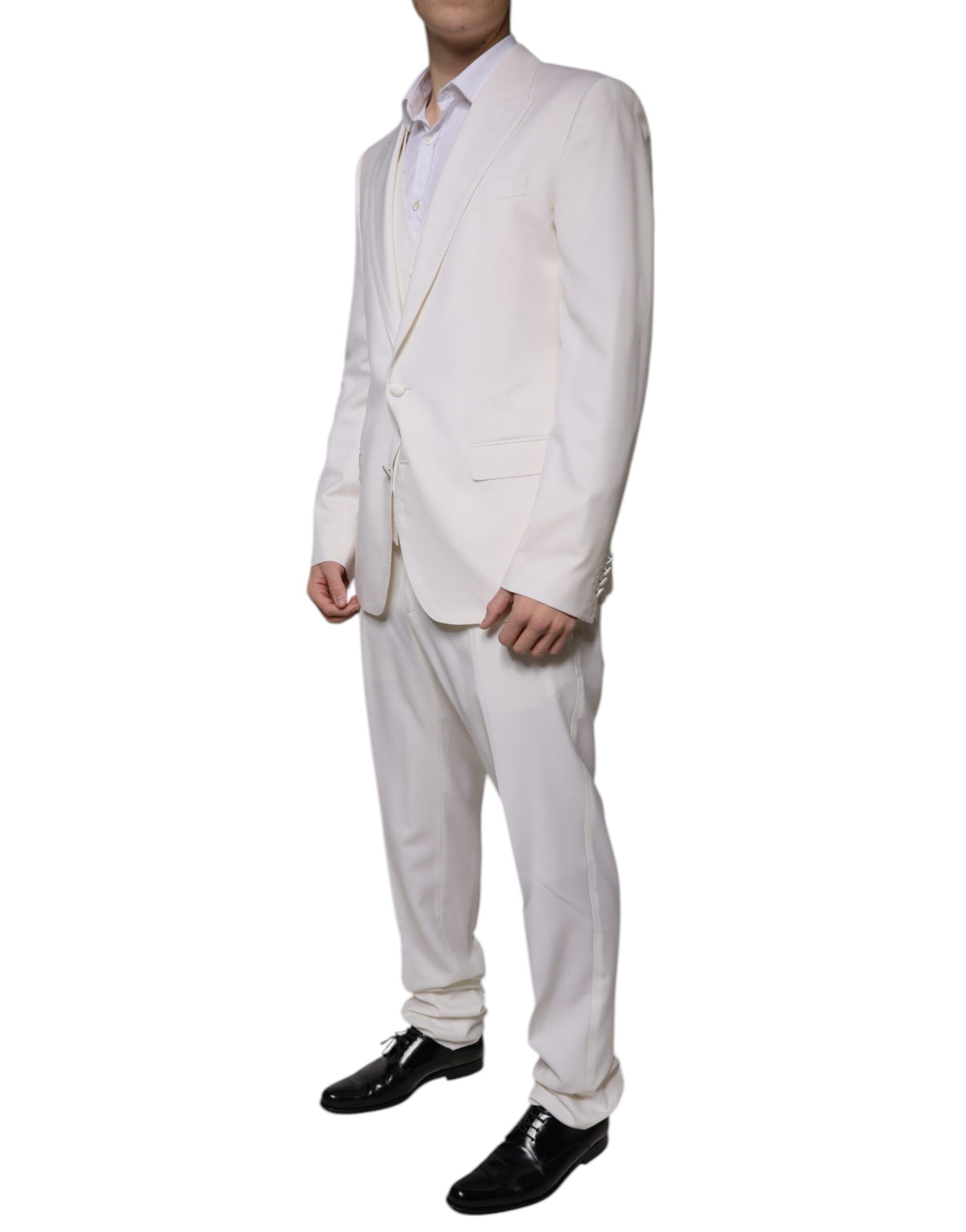 Wool Silk 3 Piece SlimFit Formal Men's Suit - Dolce & Gabbana - Modalova
