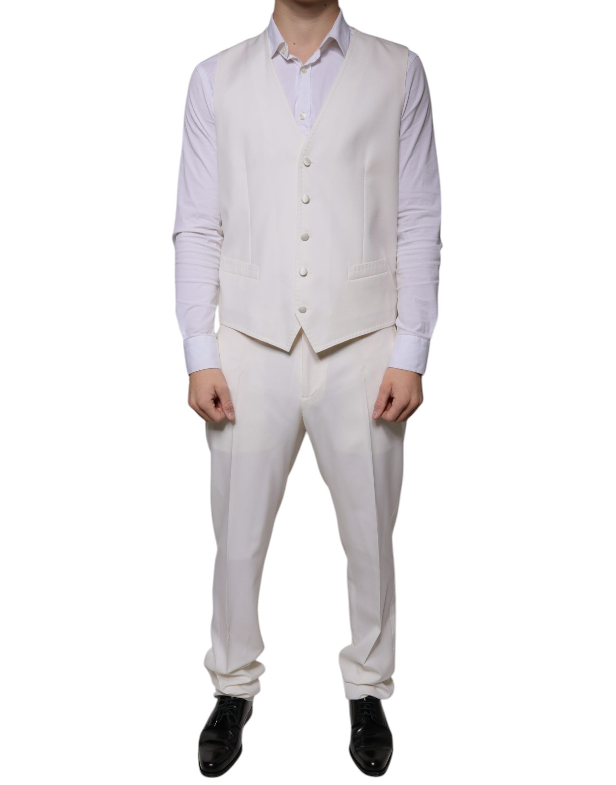 Wool Silk 3 Piece SlimFit Formal Men's Suit - Dolce & Gabbana - Modalova