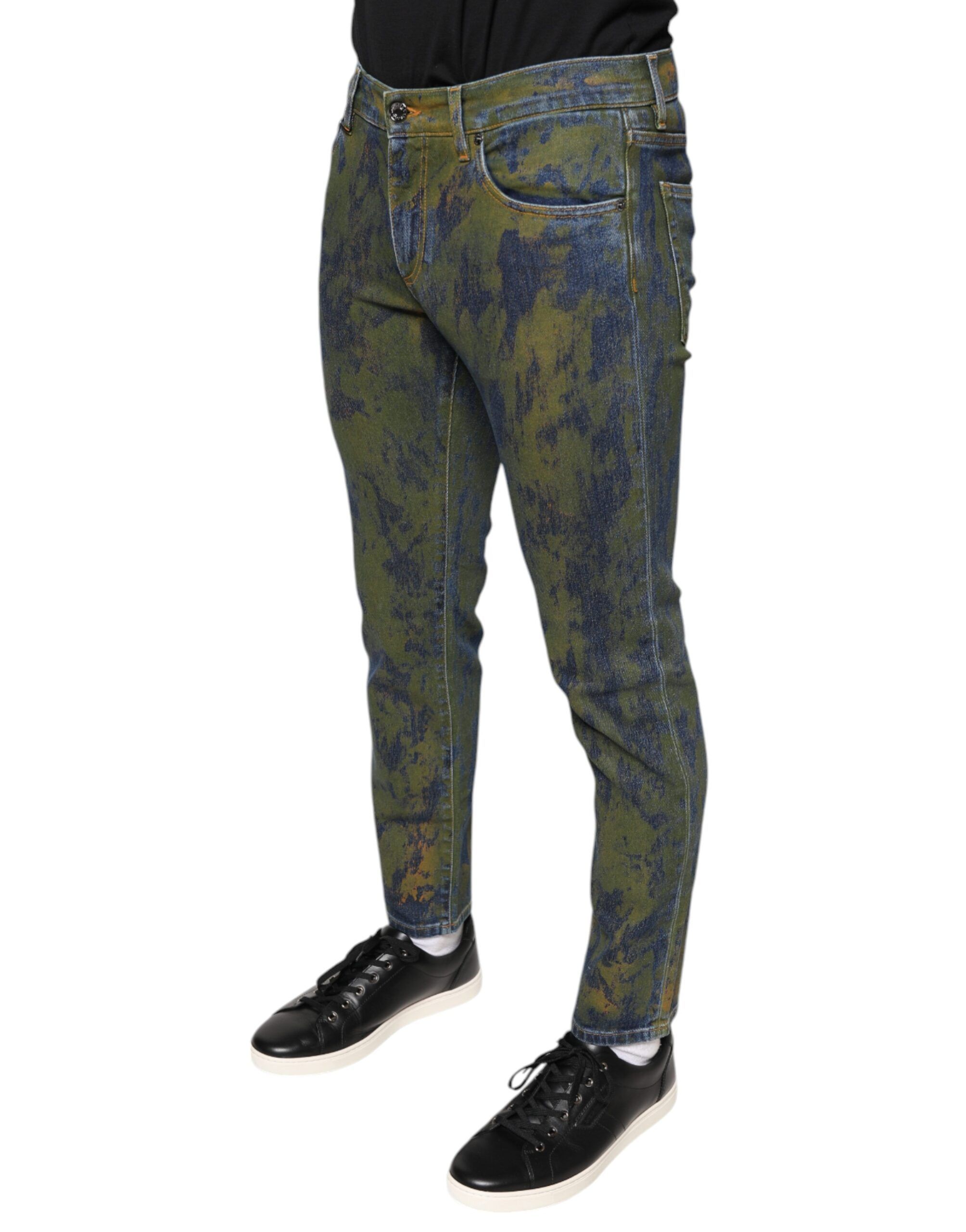 Cotton Dye Slim Fit Men Denim Men's Jeans - Dolce & Gabbana - Modalova