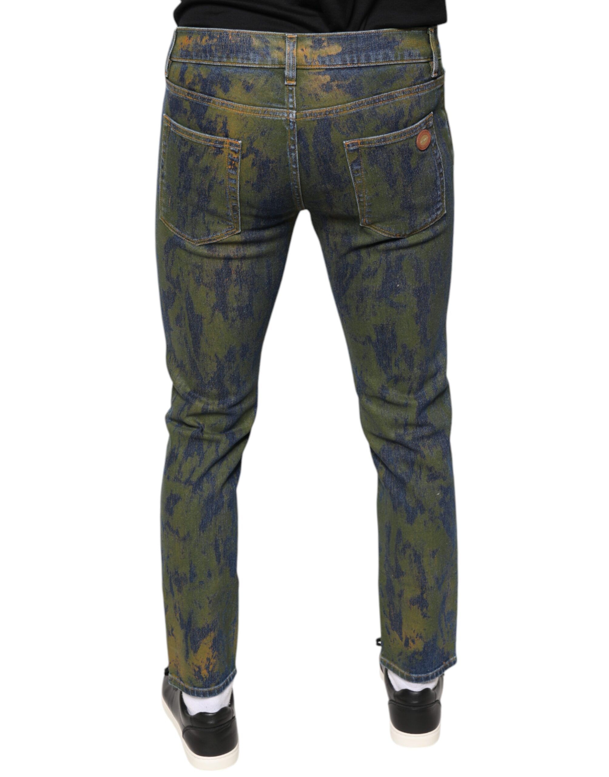 Cotton Dye Slim Fit Men Denim Men's Jeans - Dolce & Gabbana - Modalova