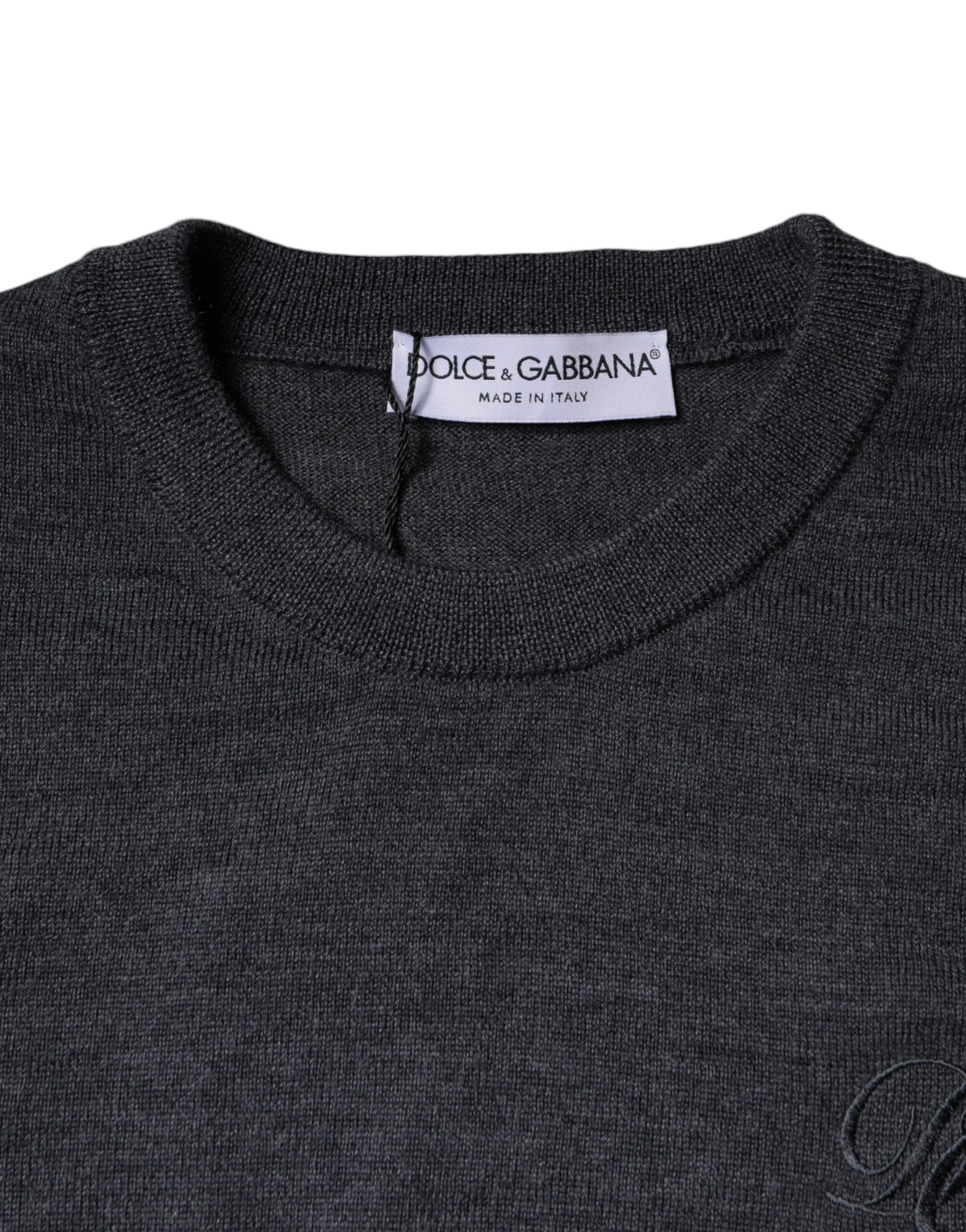 Wool Crew Neck Pullover Men's Sweater - Dolce & Gabbana - Modalova