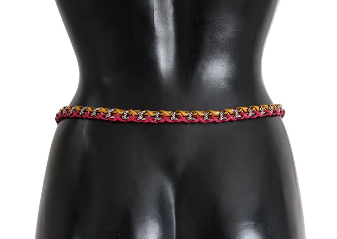 Red Yellow Leather Crystal Women's Belt - Dolce & Gabbana - Modalova