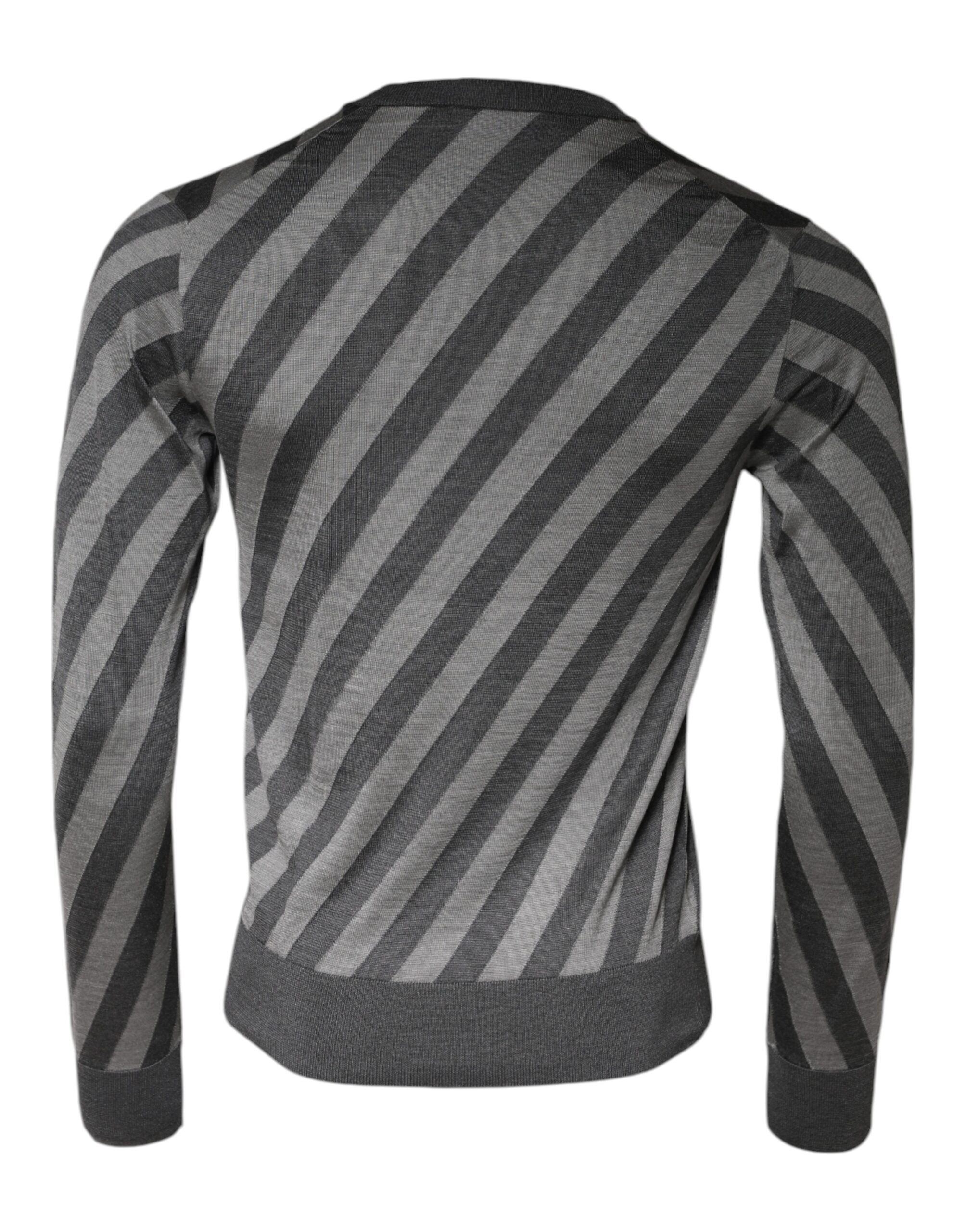 Stripes Long Sleeve Round Neck Pullover Men's Sweater - Dolce & Gabbana - Modalova