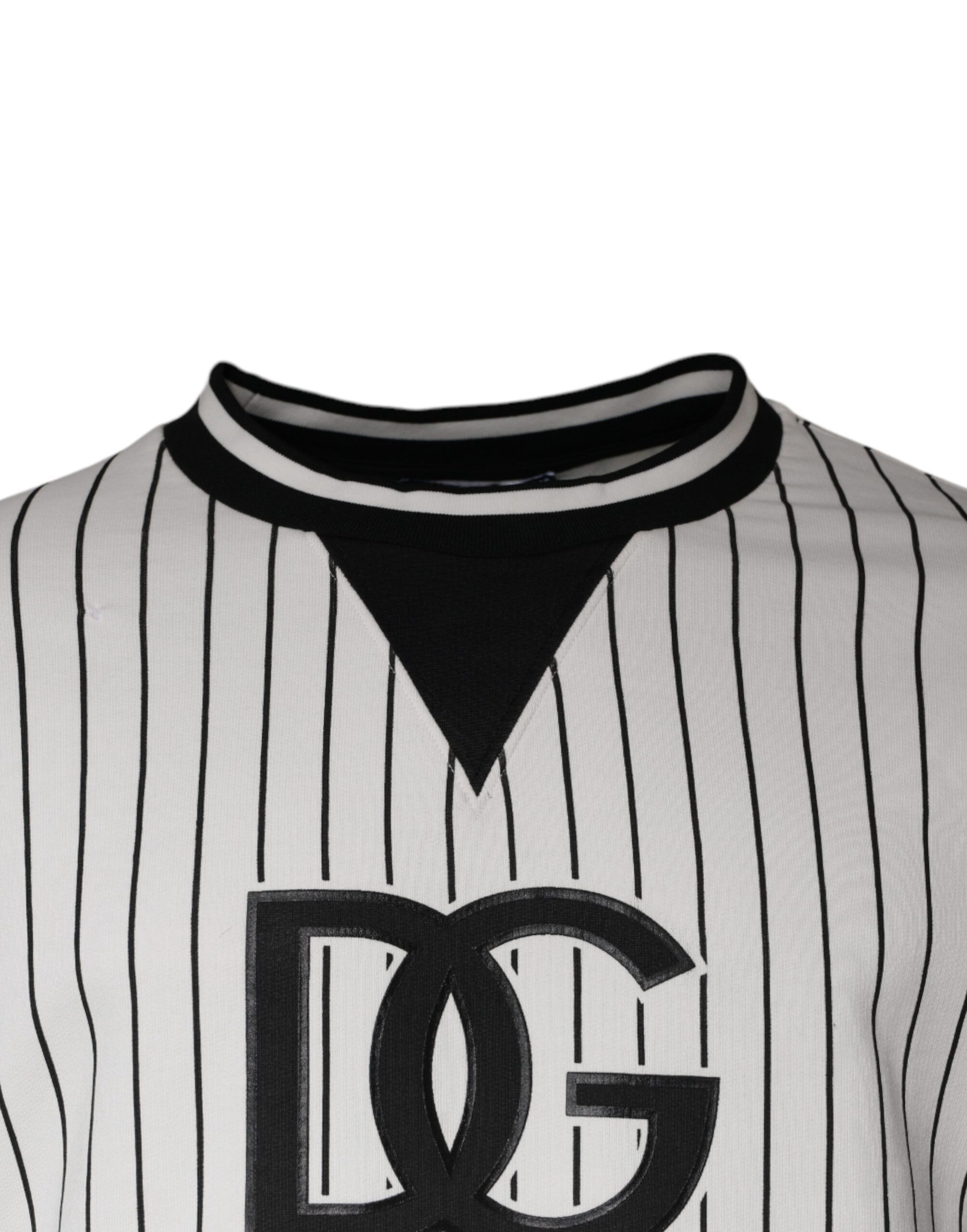 Black White Stripes Logo Sweatshirt Men's Sweater (Pre-Owned) - Dolce & Gabbana - Modalova